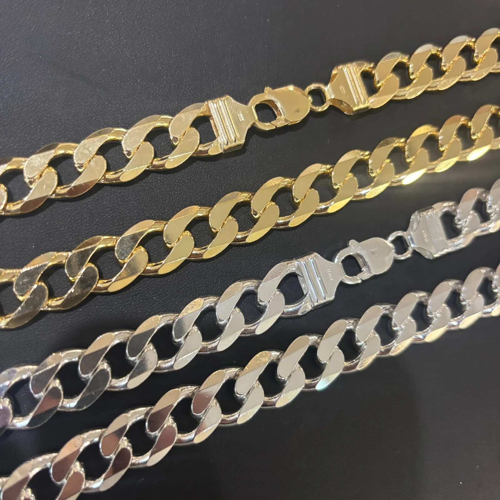 925 Sterling Silver 13.5mm Curb Chain Necklace - Image 10