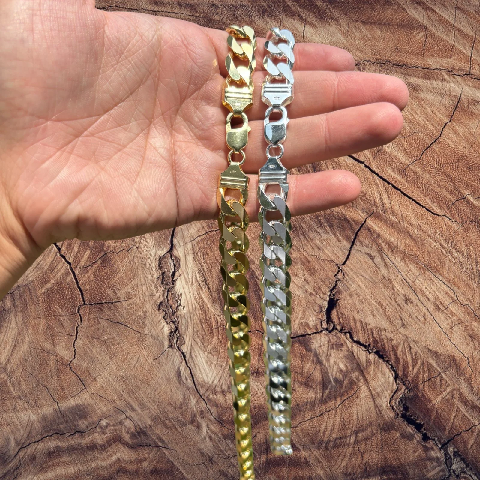 925 Sterling Silver 13.5mm Curb Chain Necklace - Image 4