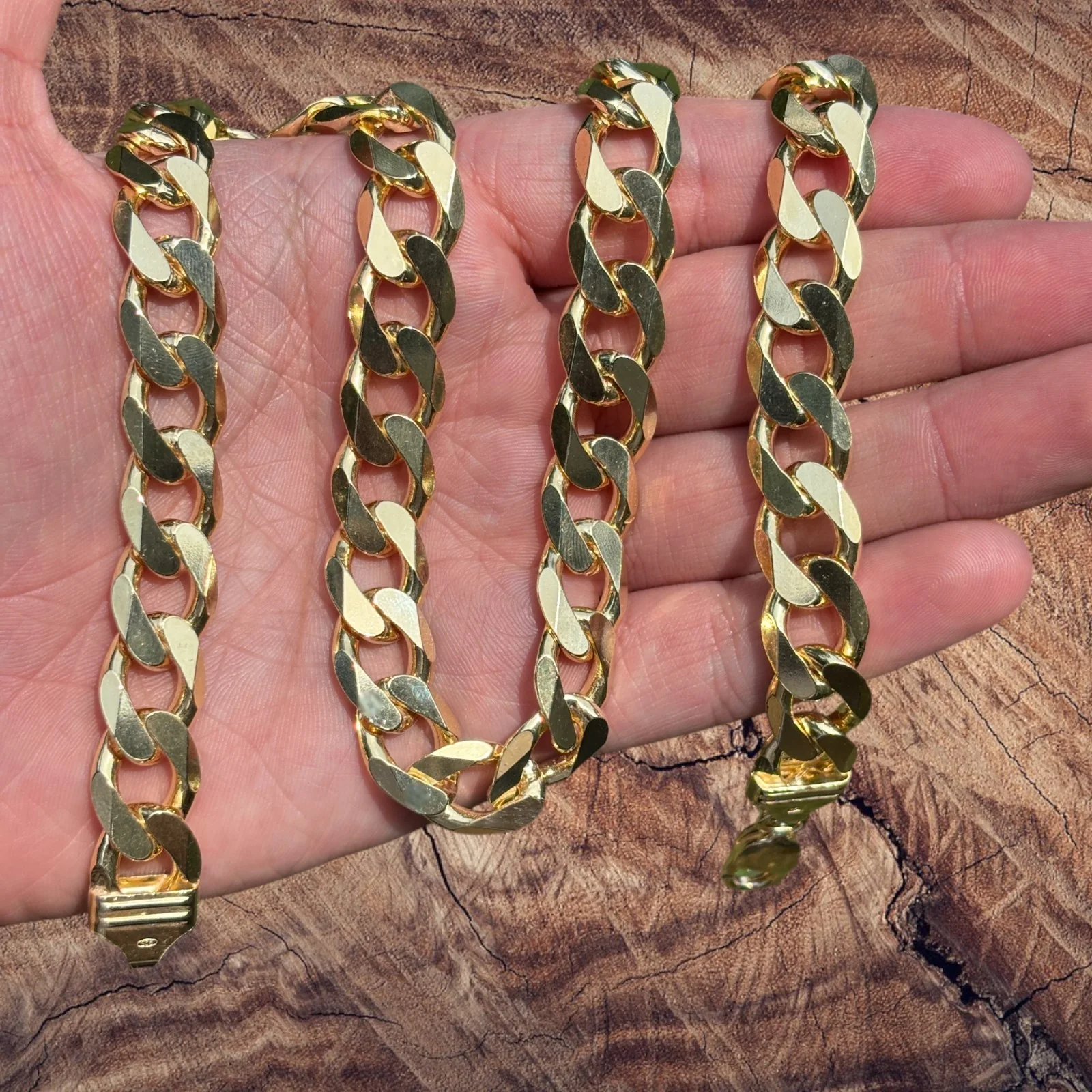 925 Sterling Silver 13.5mm Curb Chain Necklace - Image 7