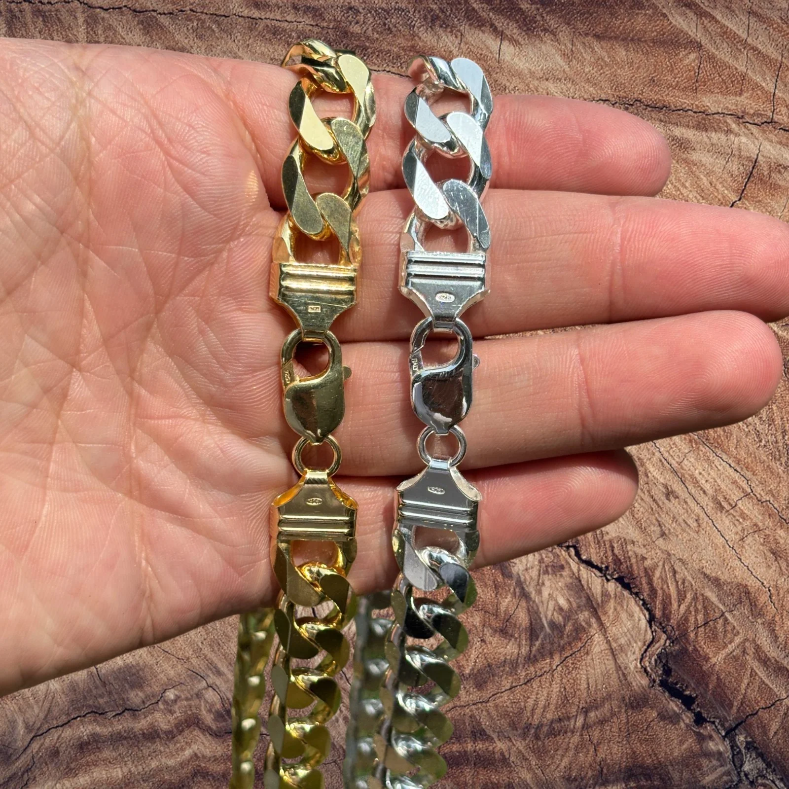 925 Sterling Silver 13.5mm Curb Chain Necklace - Image 8