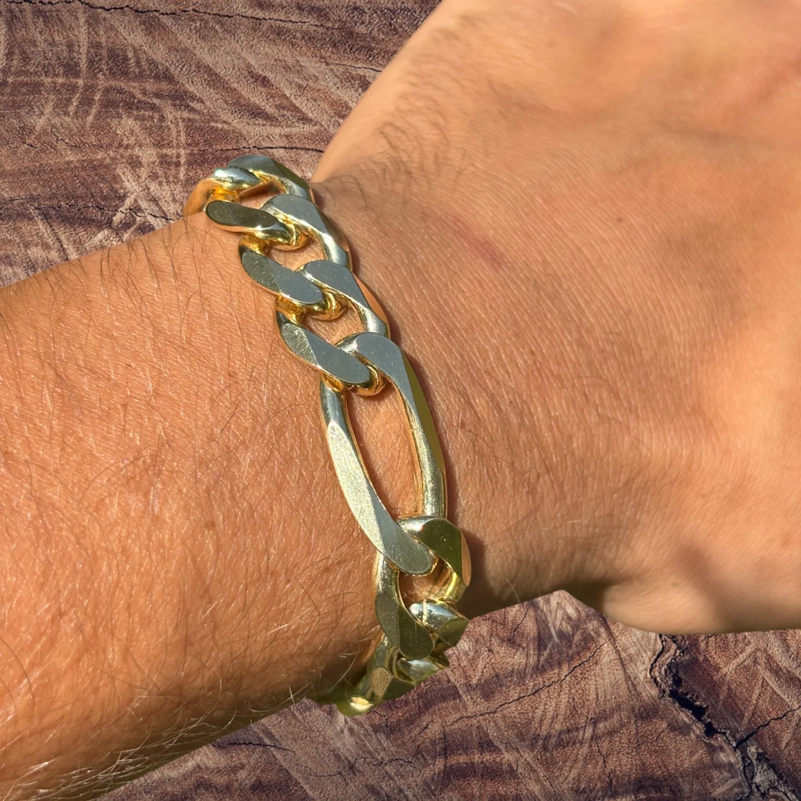 925 Sterling Silver 13mm Figaro Bracelet - Image 16