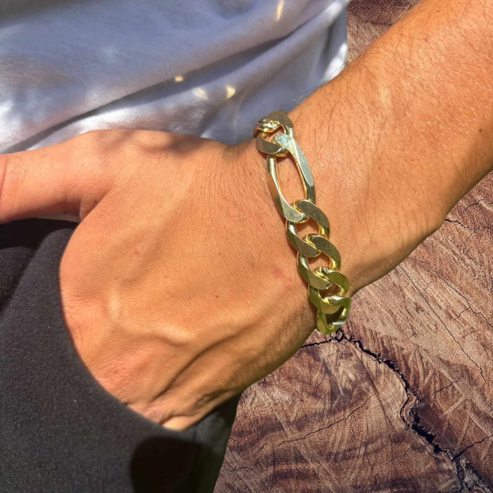 925 Sterling Silver 13mm Figaro Bracelet - Image 18