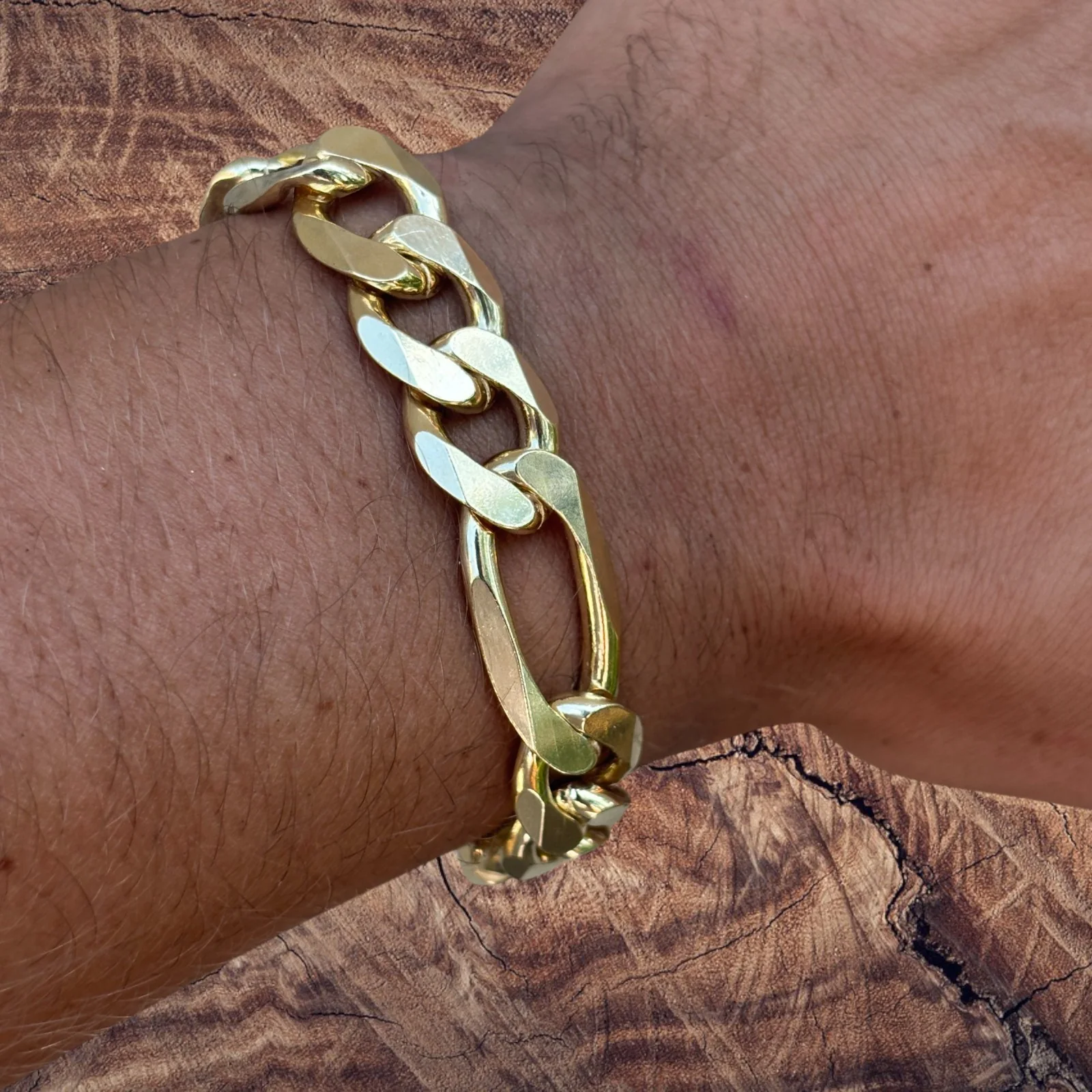 925 Sterling Silver 13mm Figaro Bracelet - Image 20