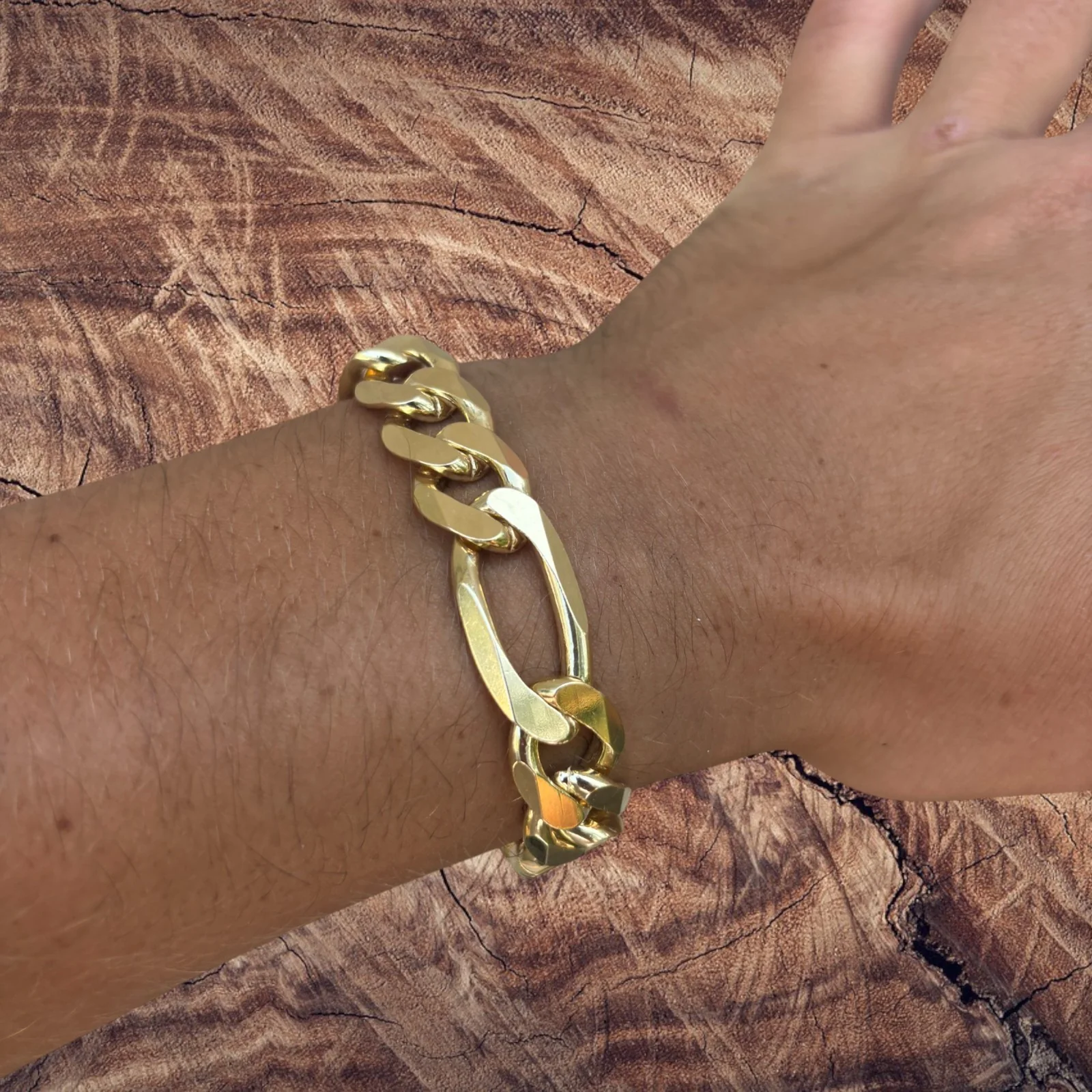 925 Sterling Silver 13mm Figaro Bracelet - Image 22