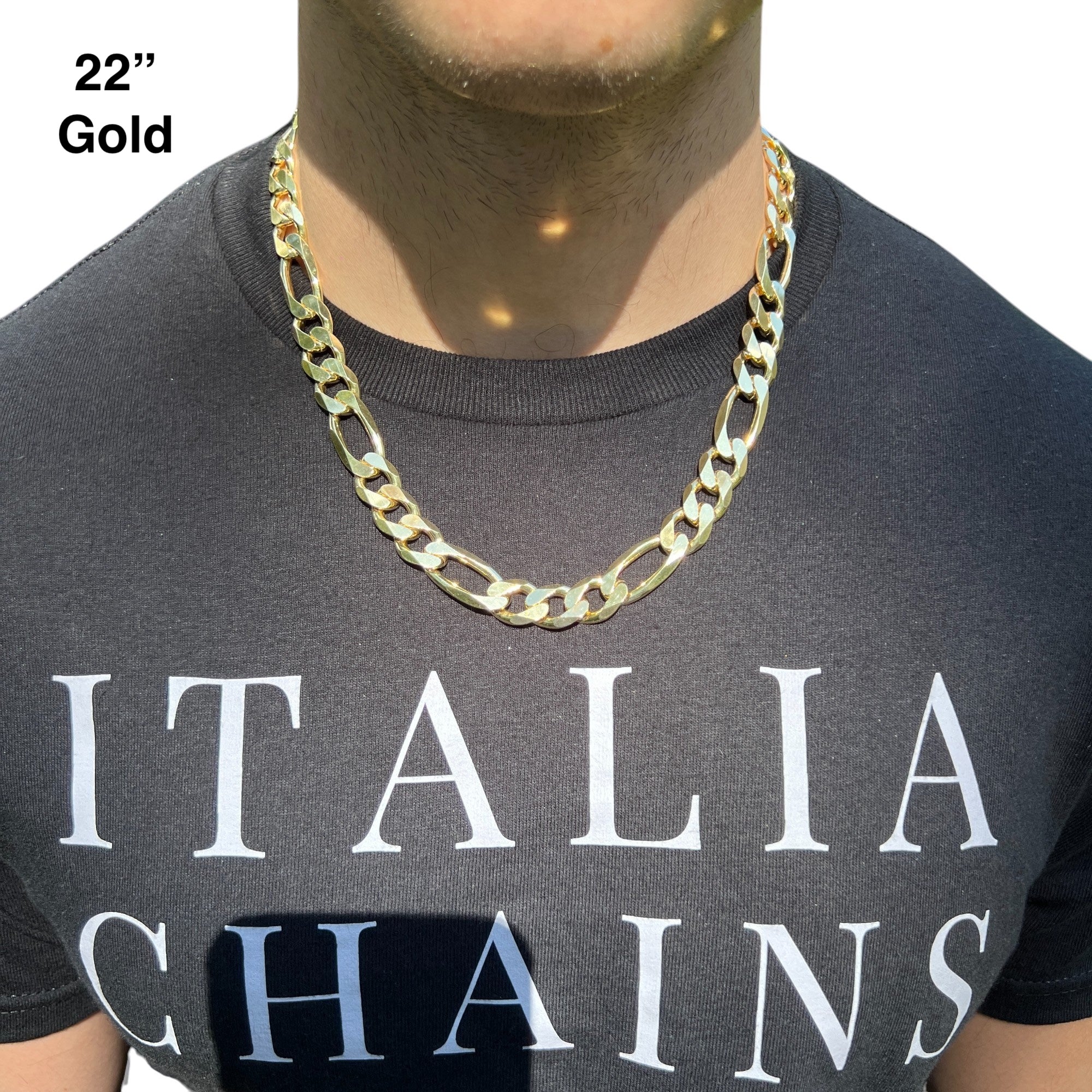 925 Sterling Silver 13mm Figaro Chain Necklace - Image 12