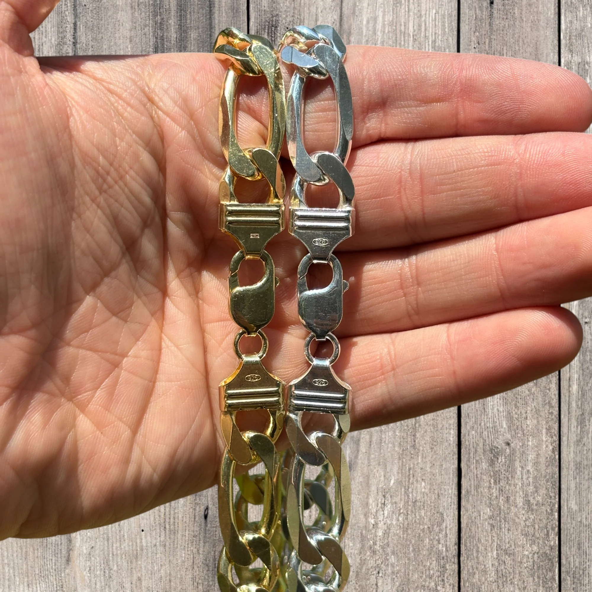 925 Sterling Silver 13mm Figaro Chain Necklace - Image 4