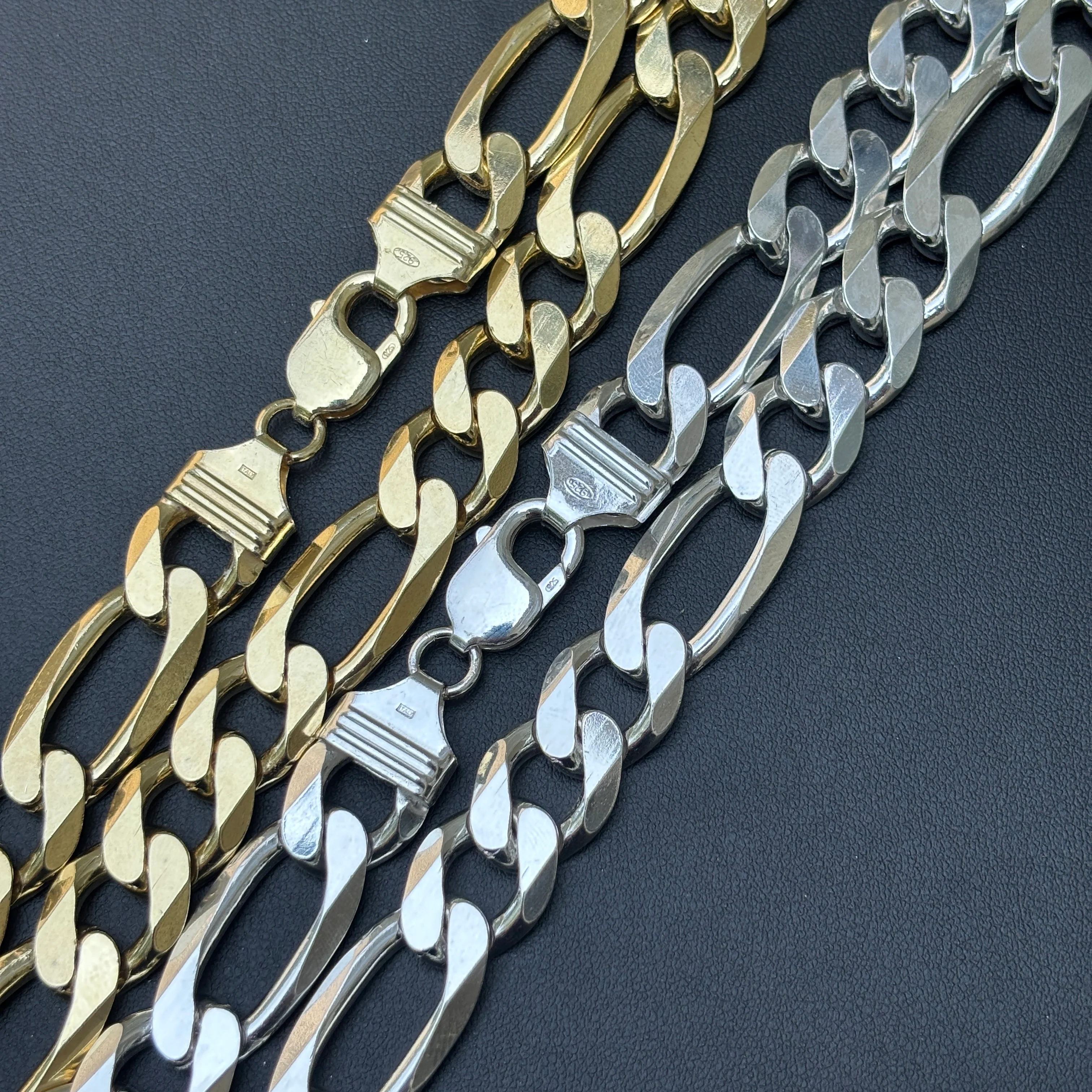 925 Sterling Silver 13mm Figaro Chain Necklace - Image 6