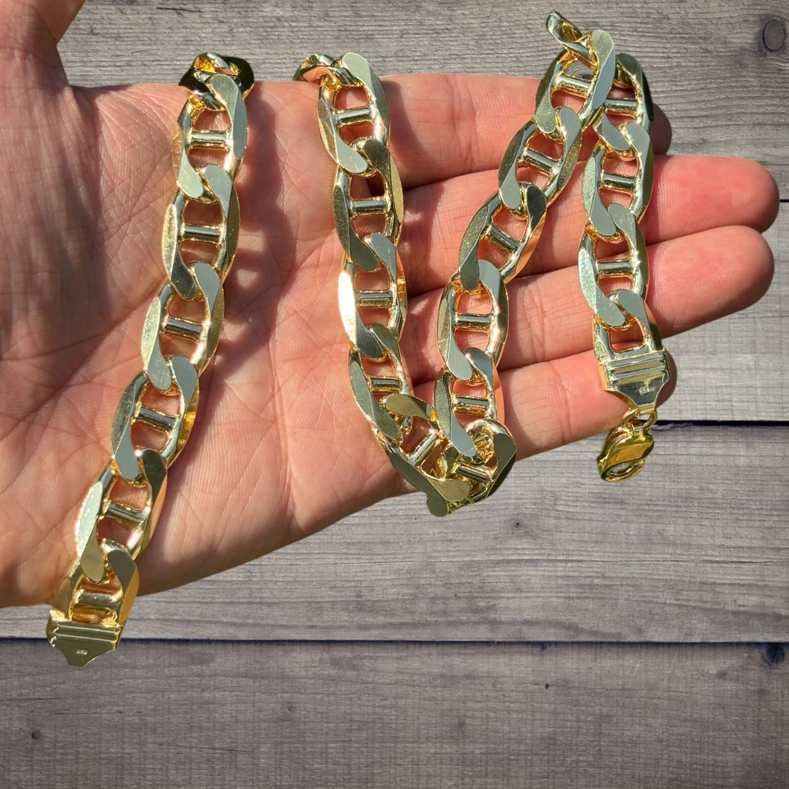925 Sterling Silver 13mm Mariner Chain Necklace - Image 6