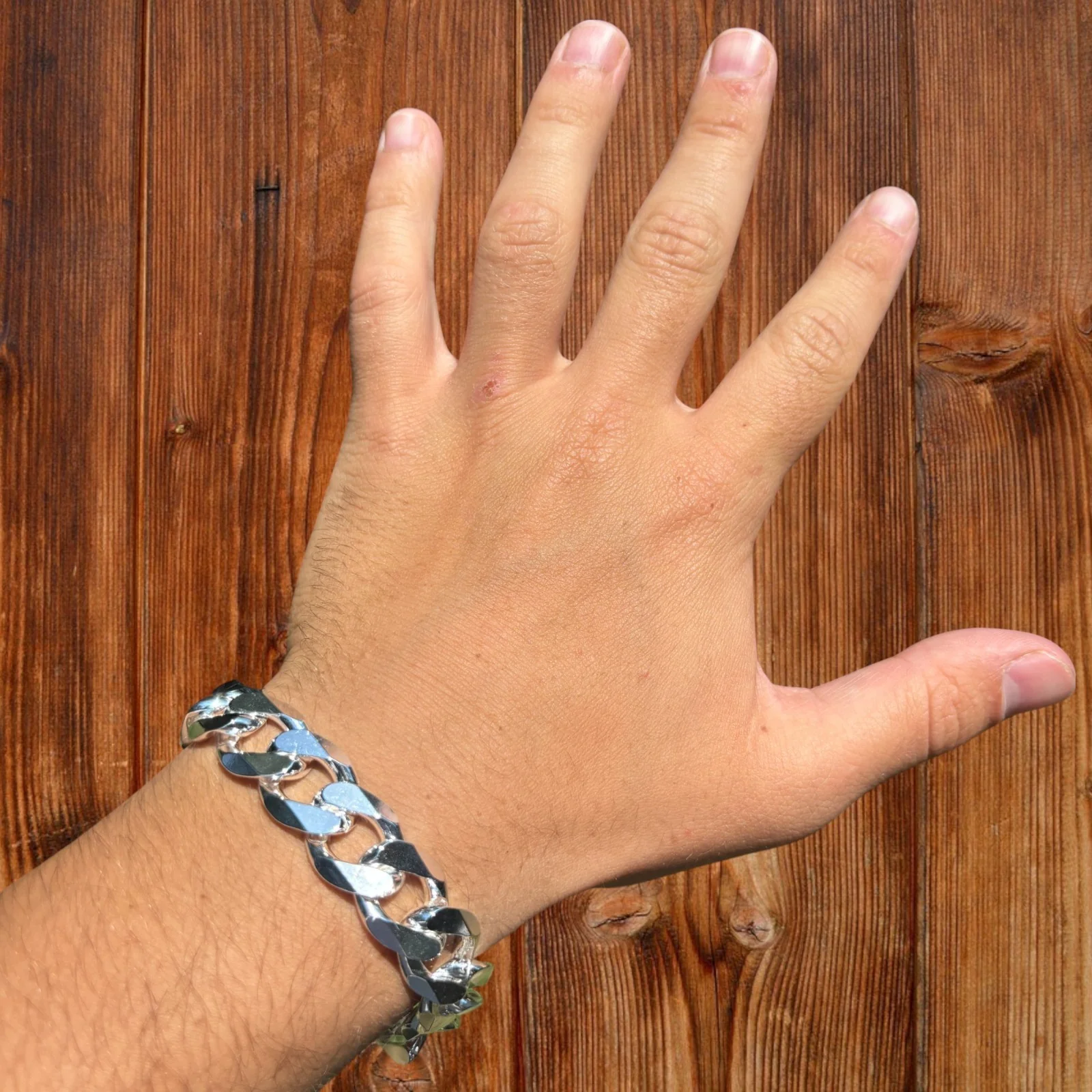 925 Sterling Silver 15mm Curb Bracelet - Image 11