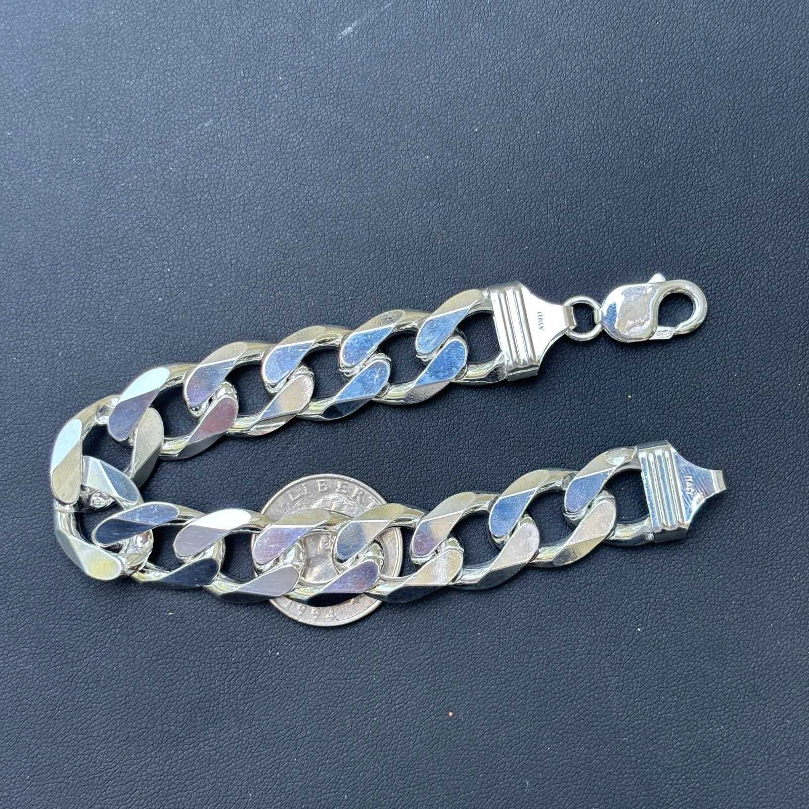 925 Sterling Silver 15mm Curb Bracelet - Image 15