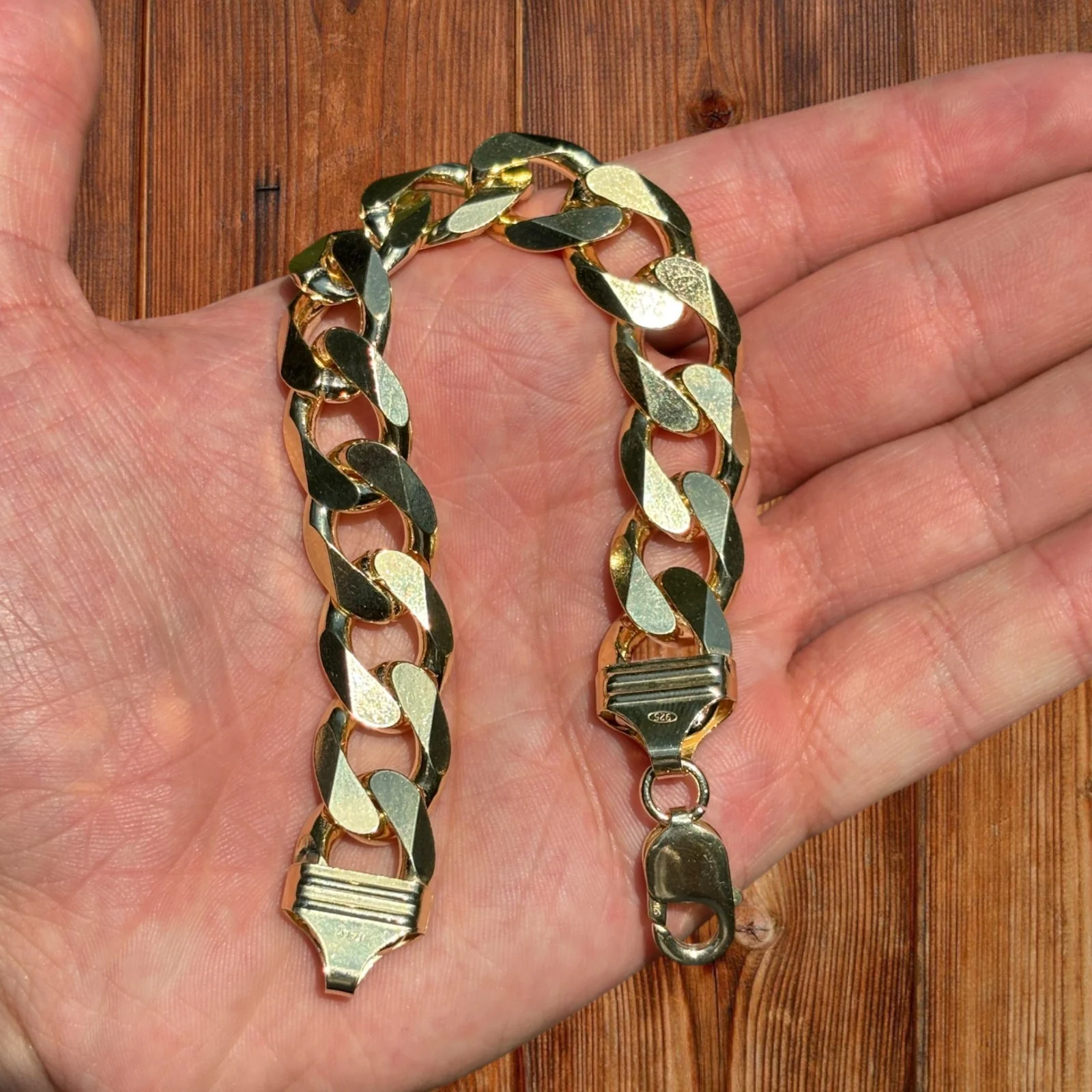 925 Sterling Silver 15mm Curb Bracelet - Image 5