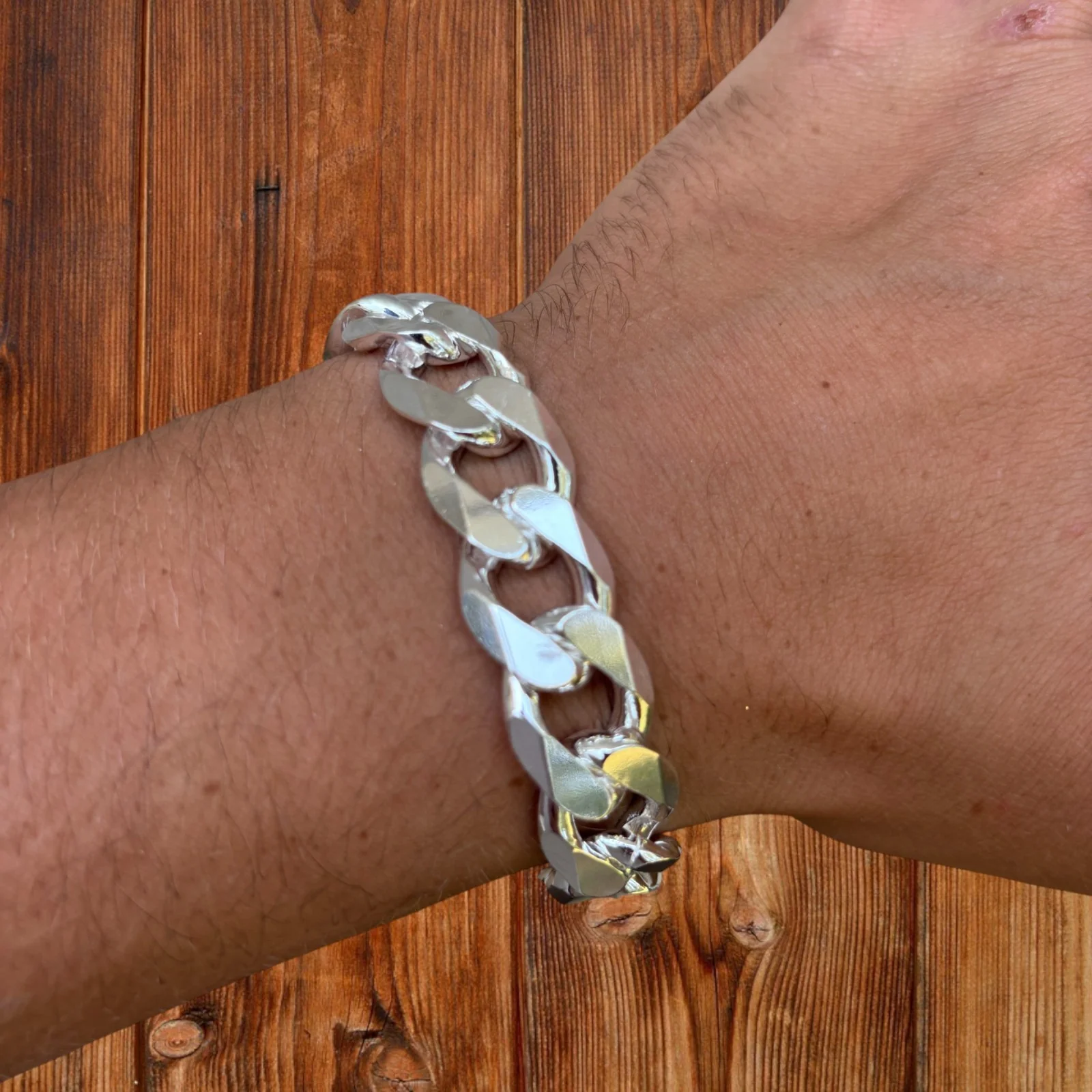 925 Sterling Silver 15mm Curb Bracelet - Image 7