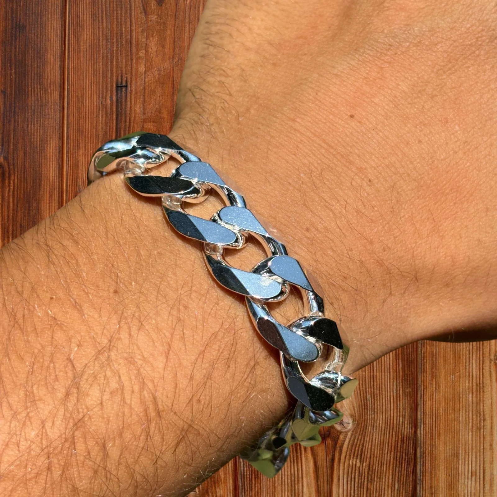 925 Sterling Silver 15mm Curb Bracelet - Image 9
