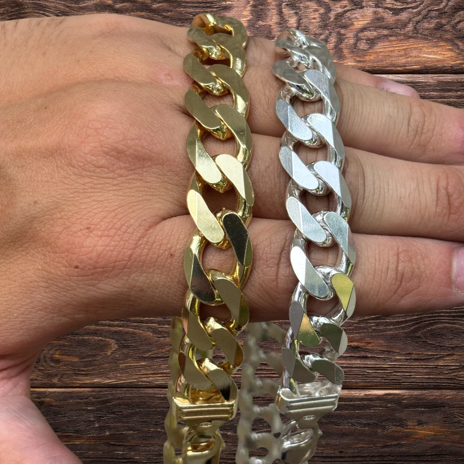 925 Sterling Silver 15mm Curb Chain Necklace - Image 5
