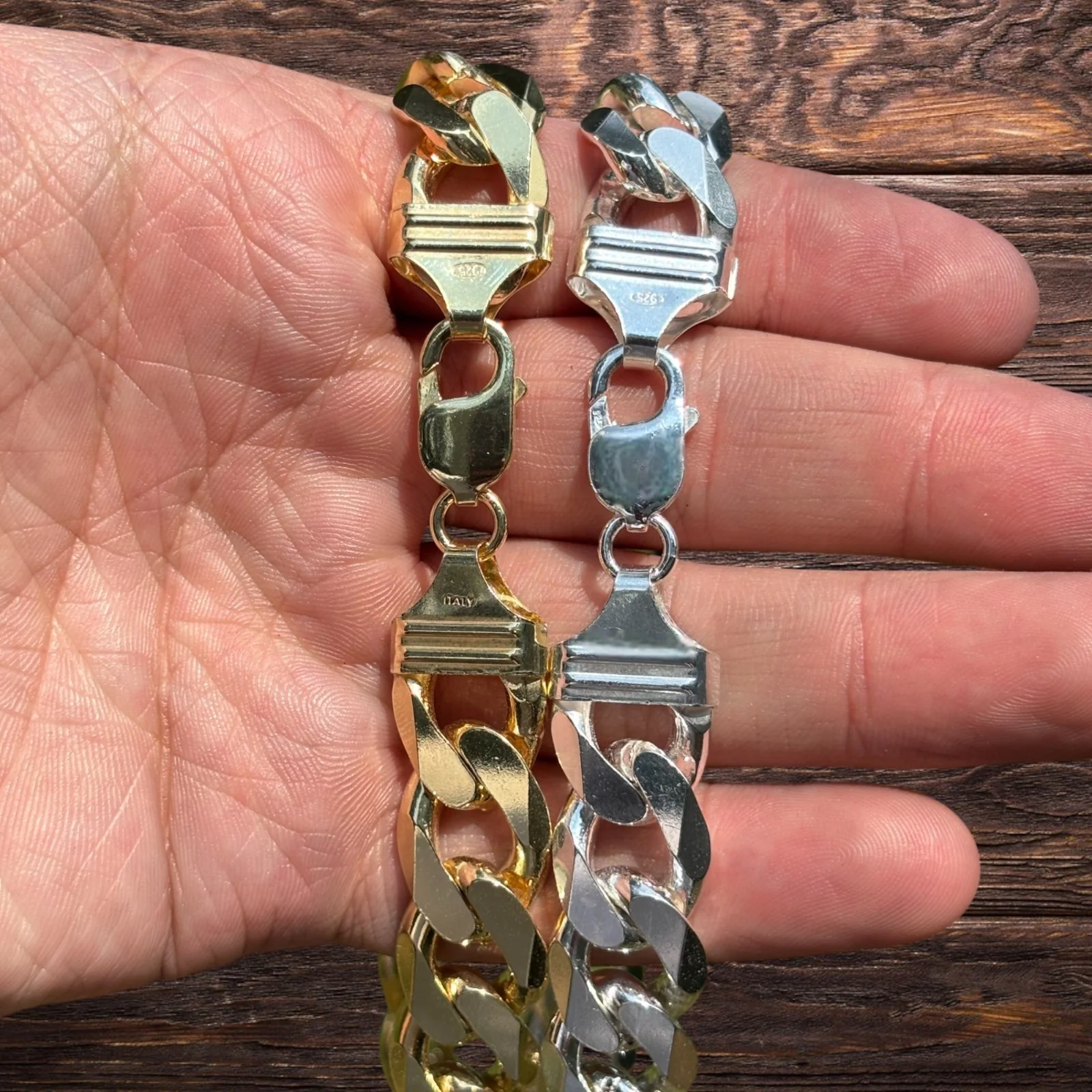925 Sterling Silver 15mm Curb Chain Necklace - Image 8