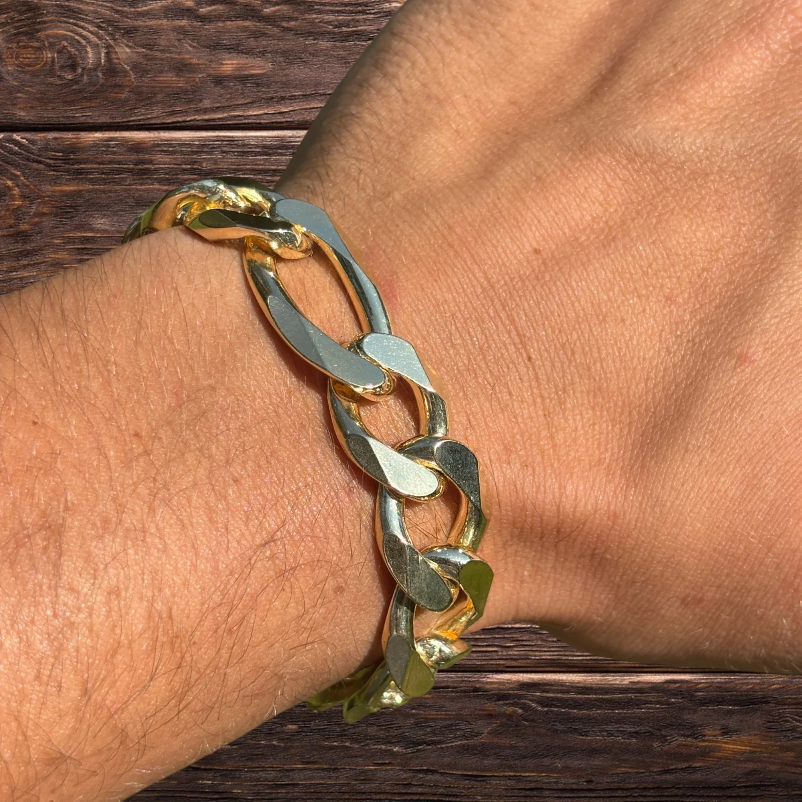 925 Sterling Silver 15mm Figaro Bracelet - Image 17
