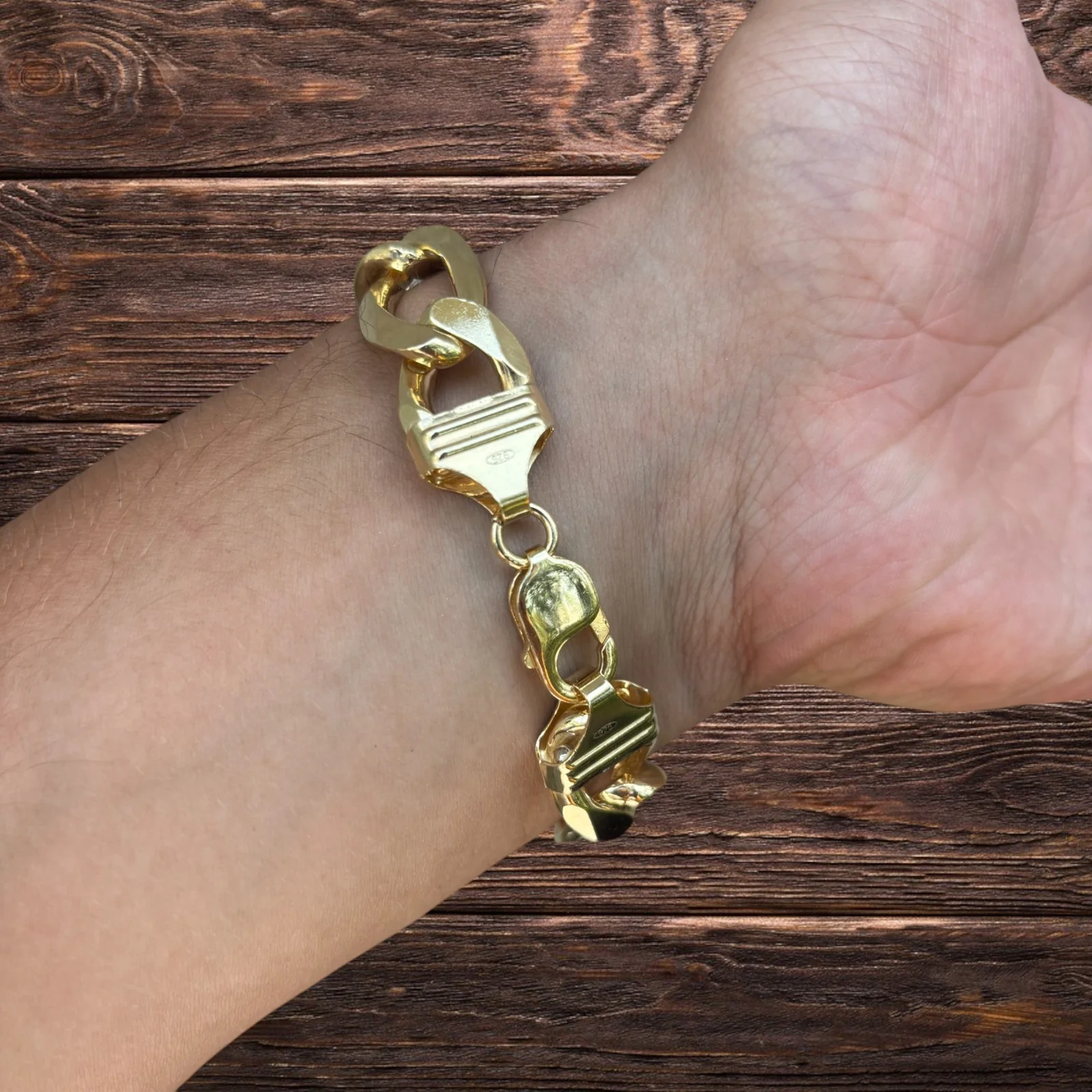 925 Sterling Silver 15mm Figaro Bracelet - Image 20