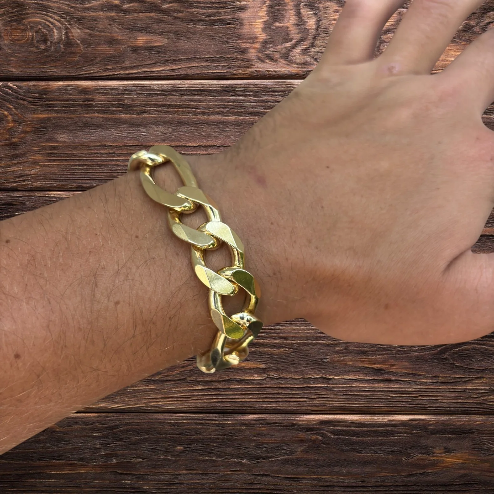 925 Sterling Silver 15mm Figaro Bracelet - Image 23