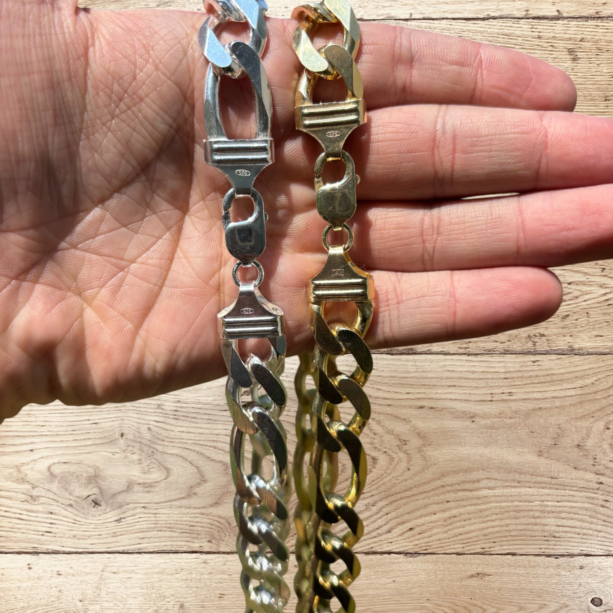 925 Sterling Silver 15mm Figaro Chain Necklace - Image 4
