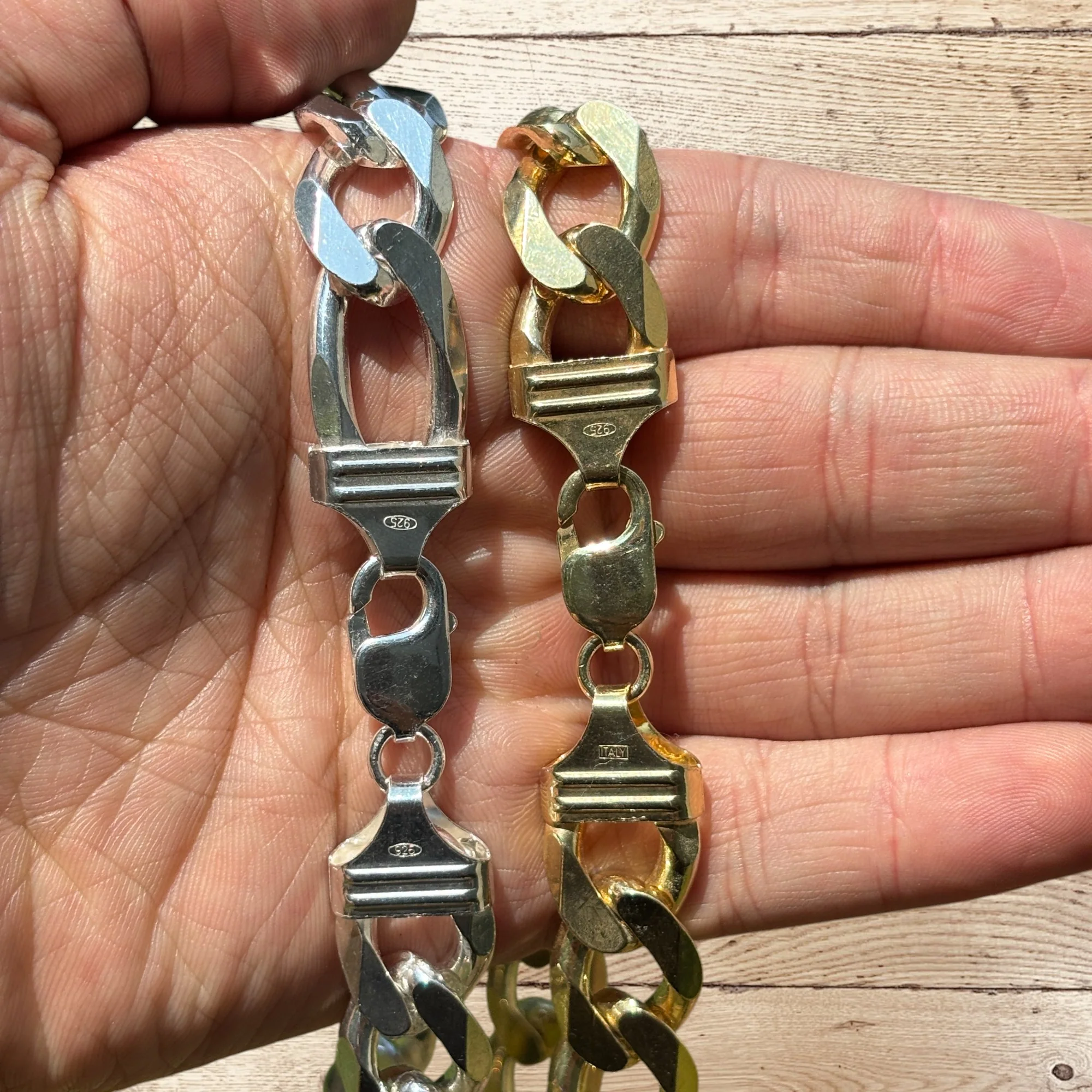 925 Sterling Silver 15mm Figaro Chain Necklace - Image 5