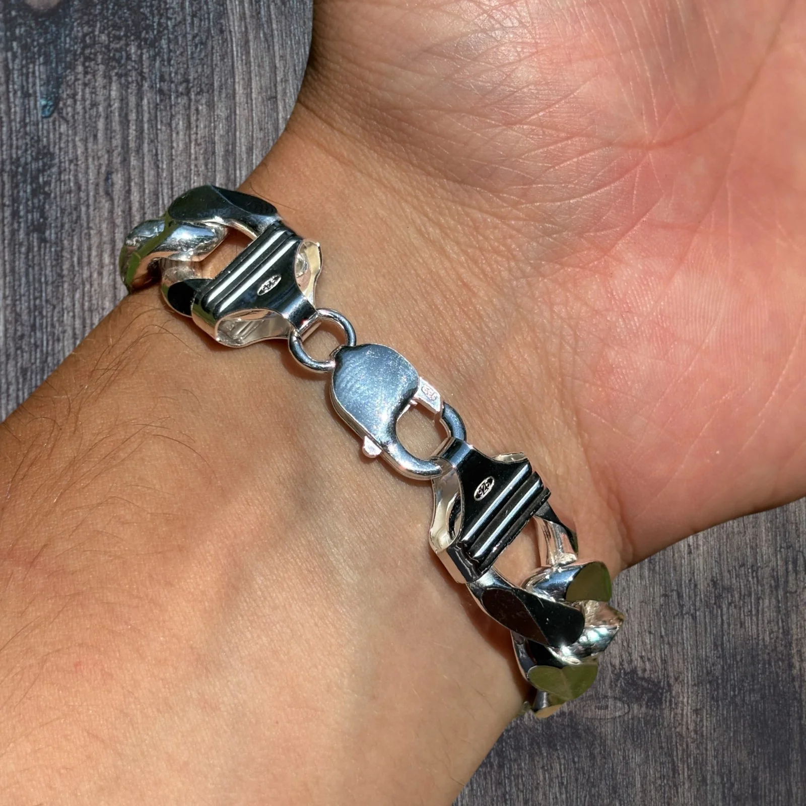 925 Sterling Silver 16mm Curb Bracelet - Image 11