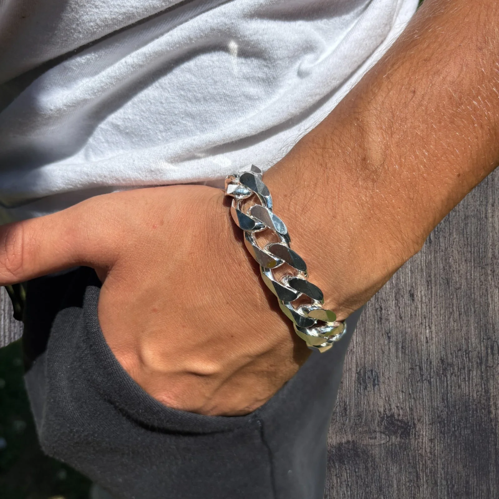 925 Sterling Silver 16mm Curb Bracelet - Image 12
