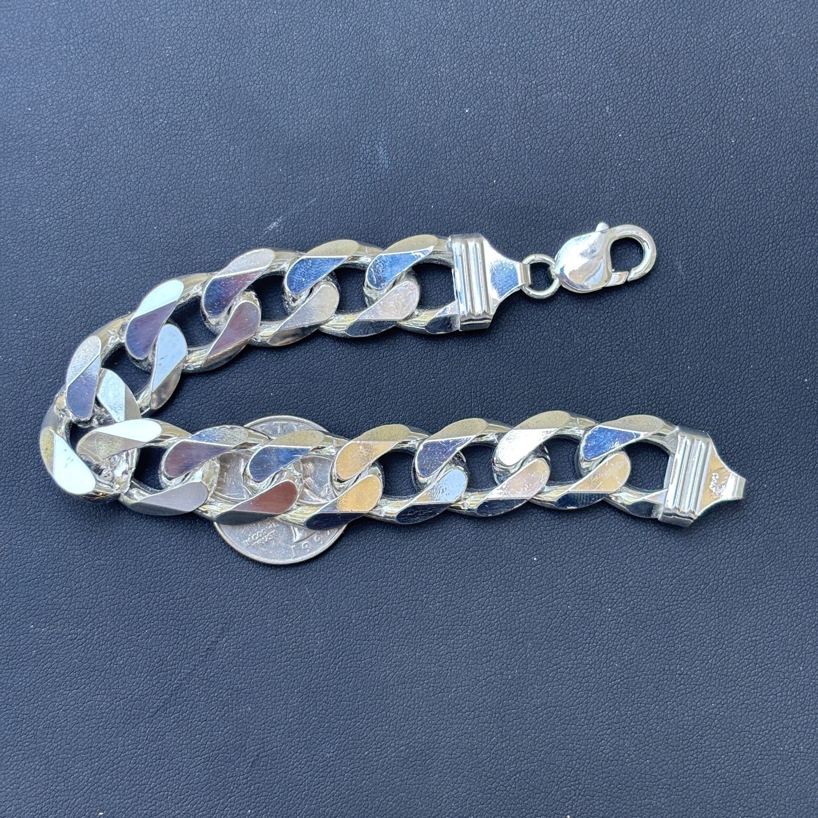 925 Sterling Silver 16mm Curb Bracelet - Image 14