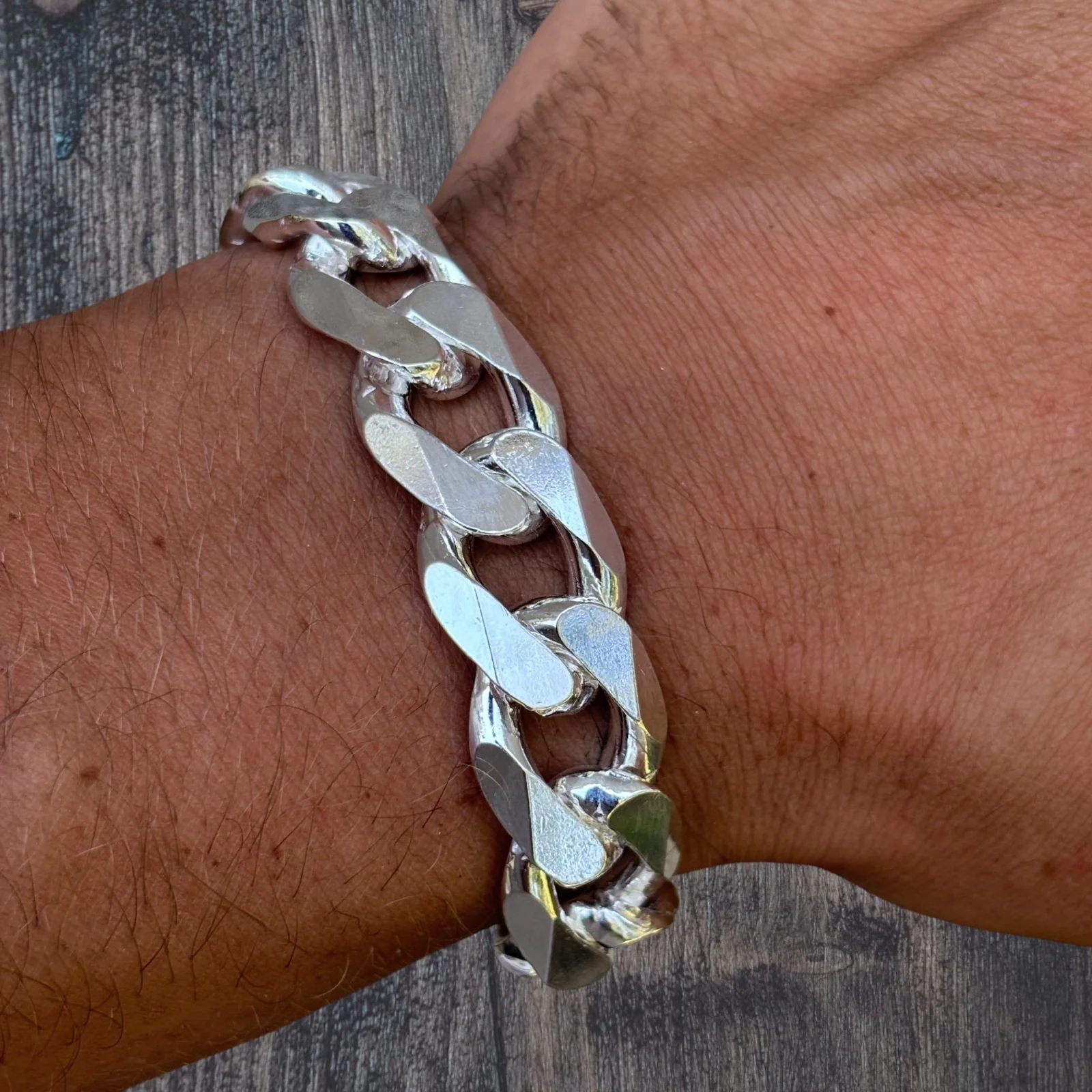 925 Sterling Silver 16mm Curb Bracelet - Image 4