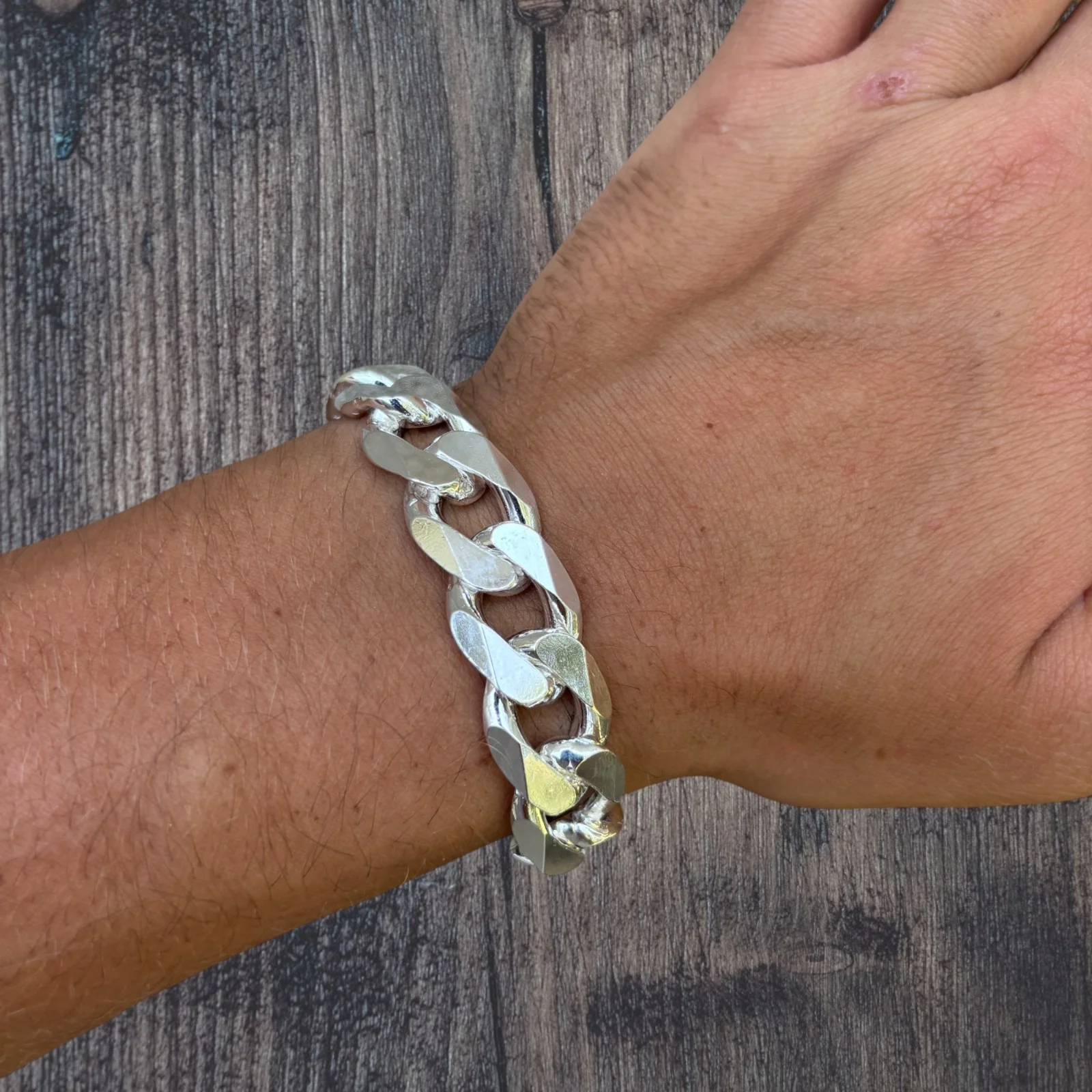 925 Sterling Silver 16mm Curb Bracelet - Image 5