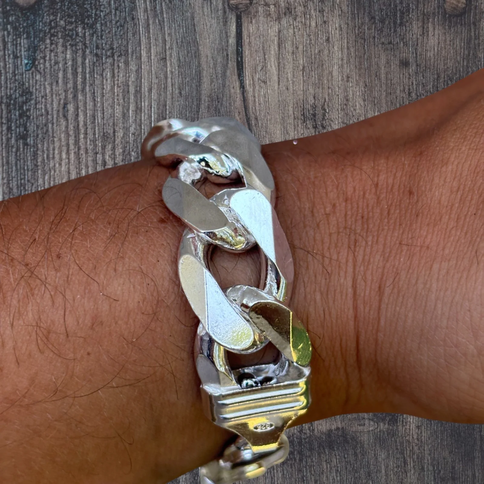 925 Sterling Silver 16mm Curb Bracelet - Image 6