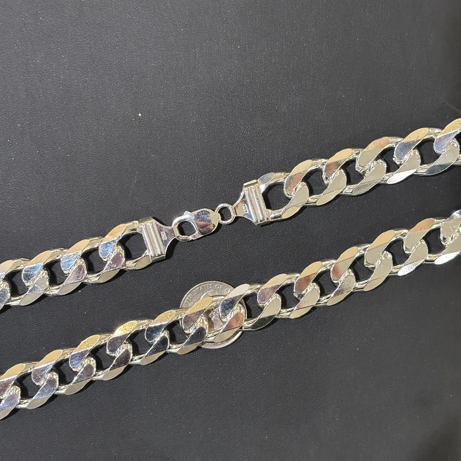 925 Sterling Silver 16mm Curb Chain Necklace - Image 10