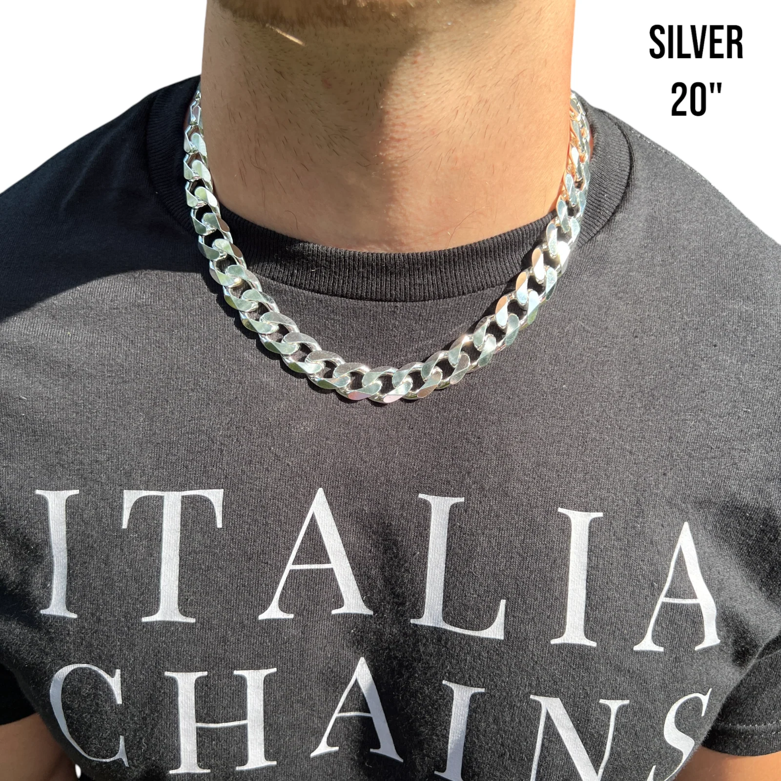 925 Sterling Silver 16mm Curb Chain Necklace - Image 11