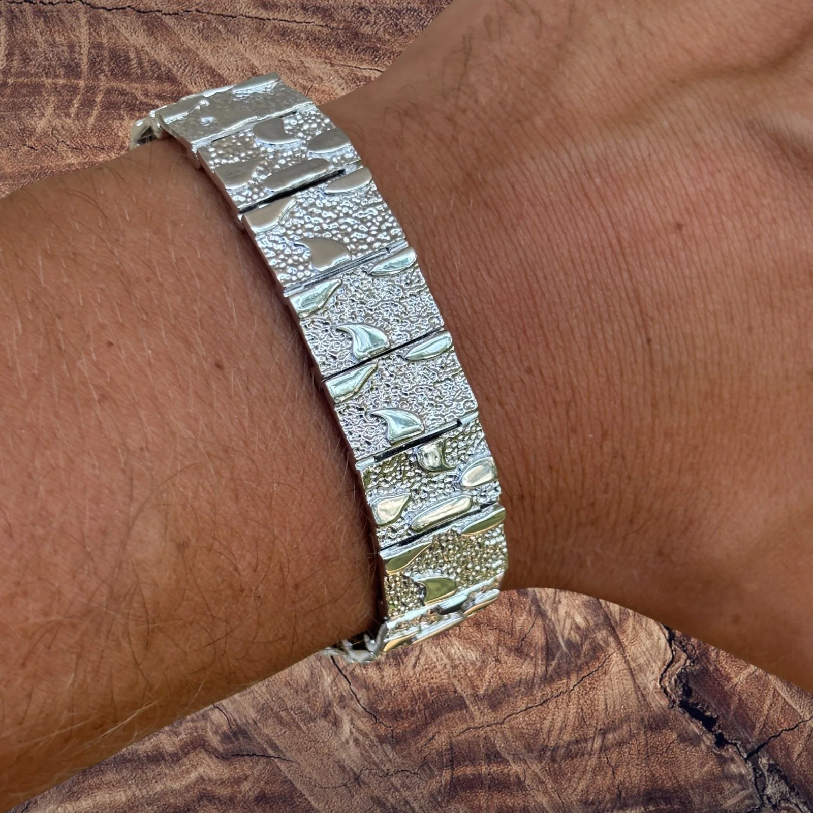 925 Sterling Silver 16mm Custom Nugget Link Bracelet - Image 11