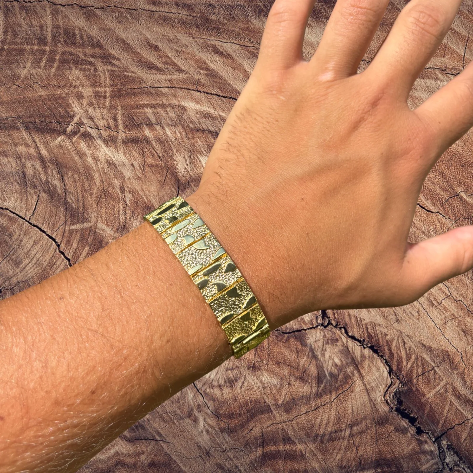 925 Sterling Silver 16mm Custom Nugget Link Bracelet - Image 20