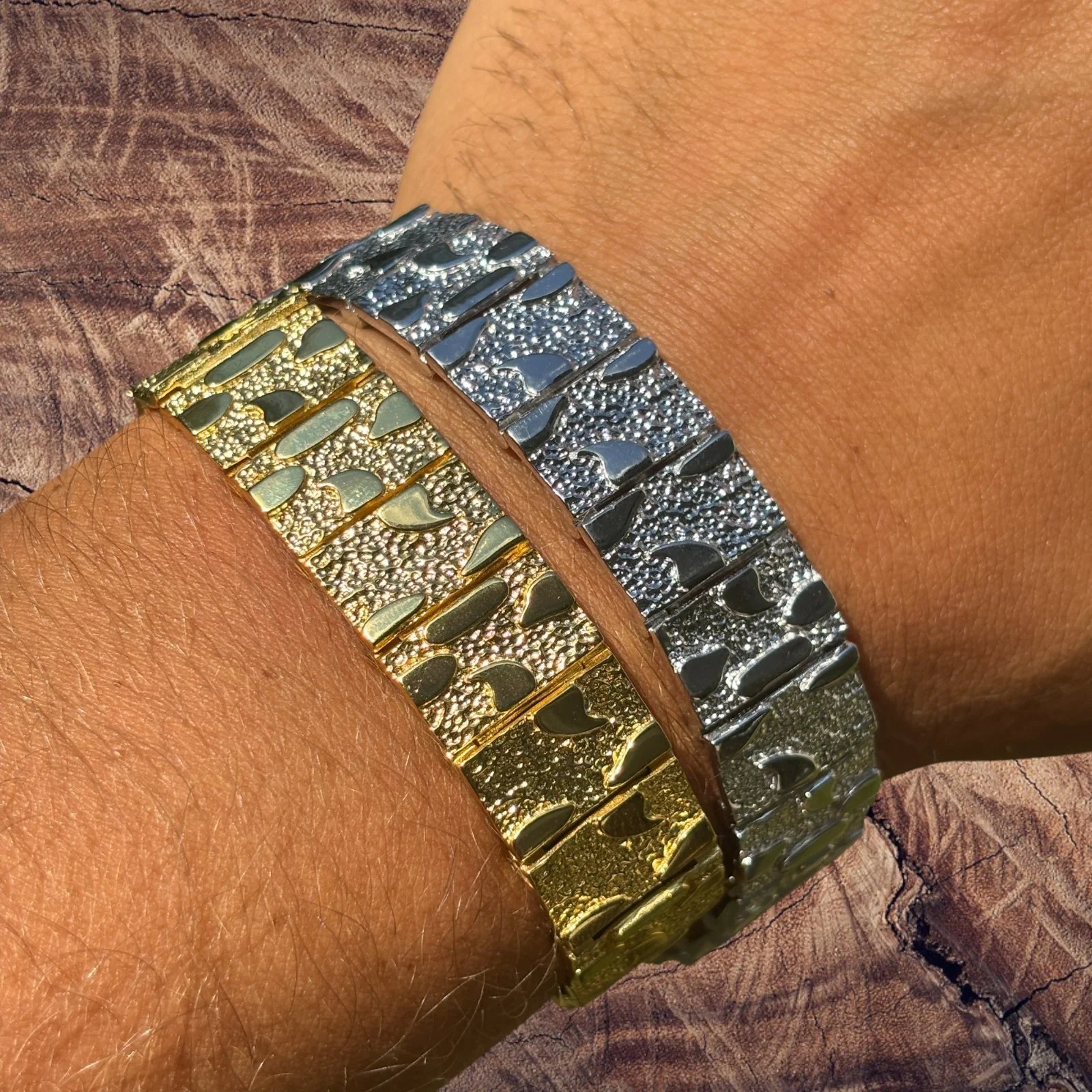 925 Sterling Silver 16mm Custom Nugget Link Bracelet - Image 3
