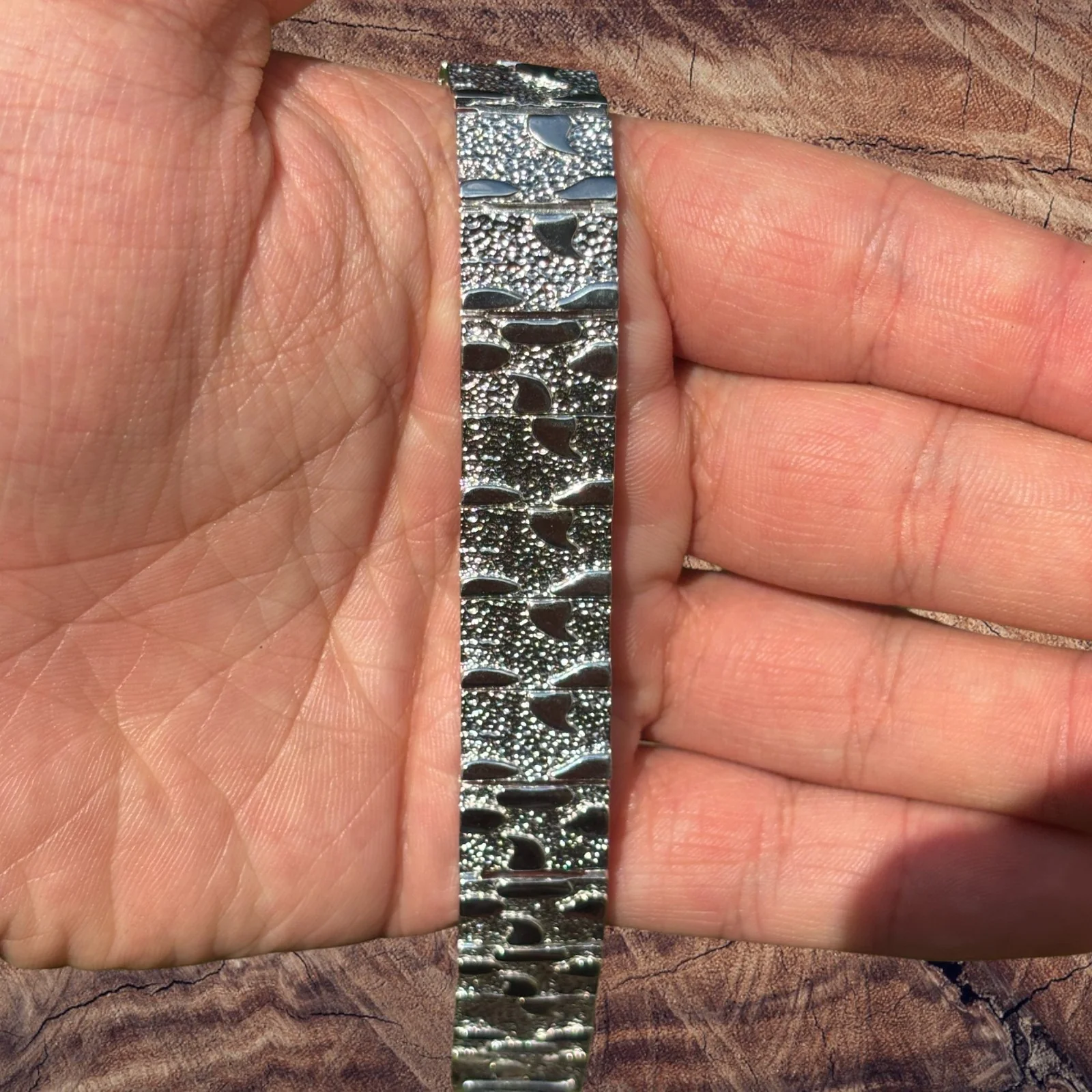 925 Sterling Silver 16mm Custom Nugget Link Bracelet - Image 4