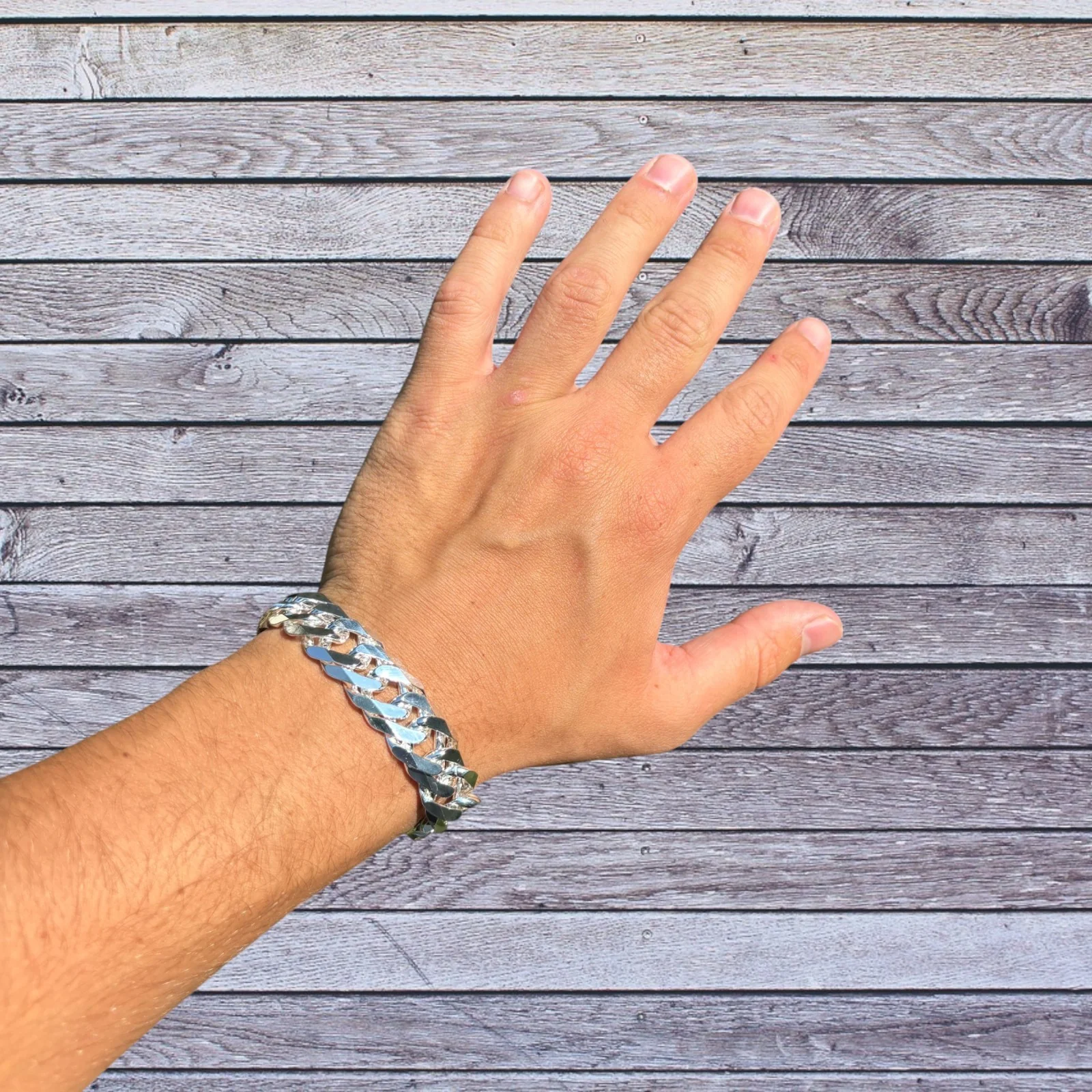 925 Sterling Silver 16mm Double Curb Bracelet - Image 11