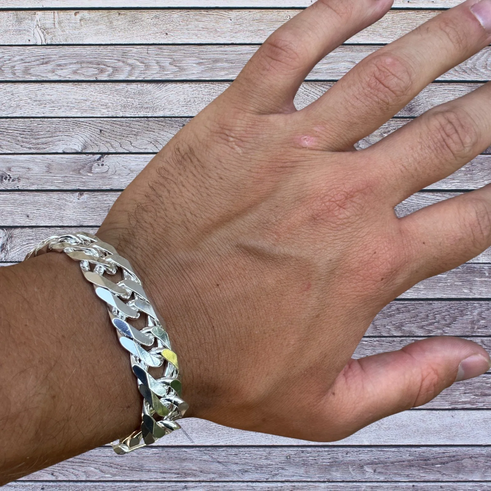 925 Sterling Silver 16mm Double Curb Bracelet - Image 16