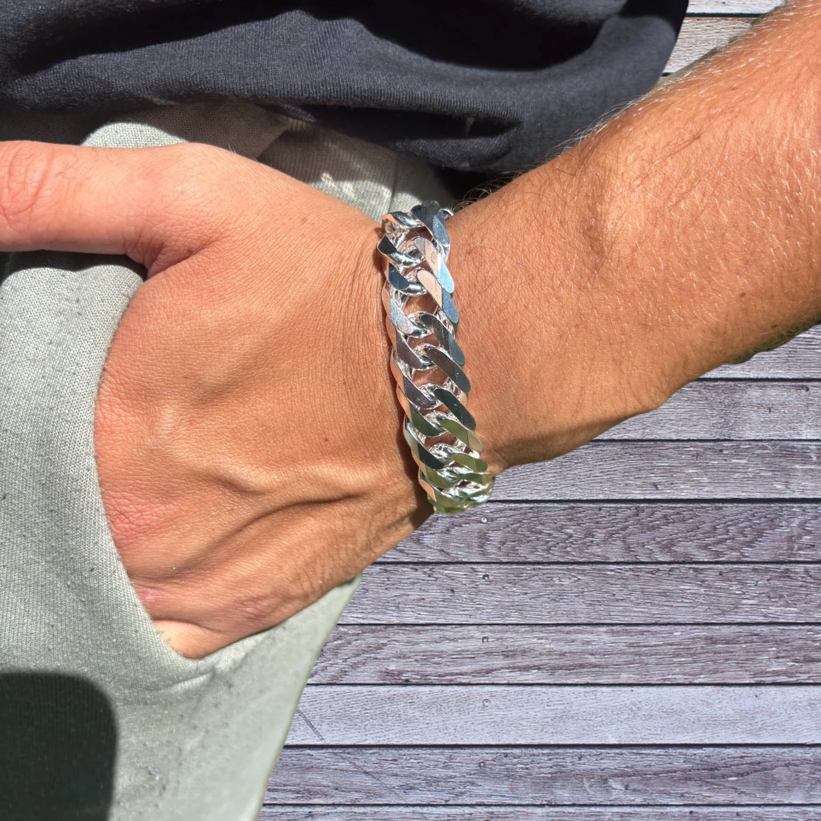 925 Sterling Silver 16mm Double Curb Bracelet - Image 18