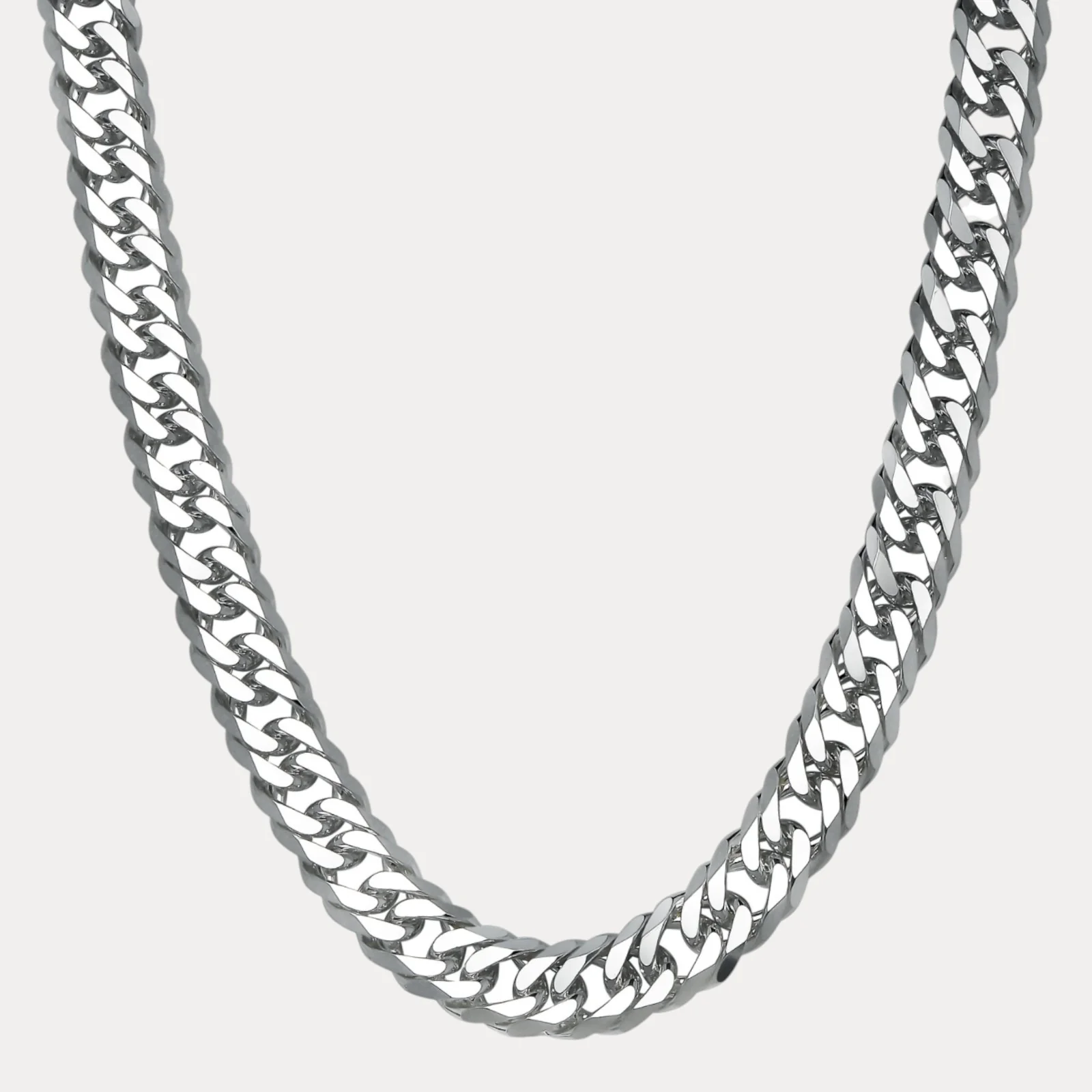 925 Sterling Silver 16mm Double Curb Chain Necklace