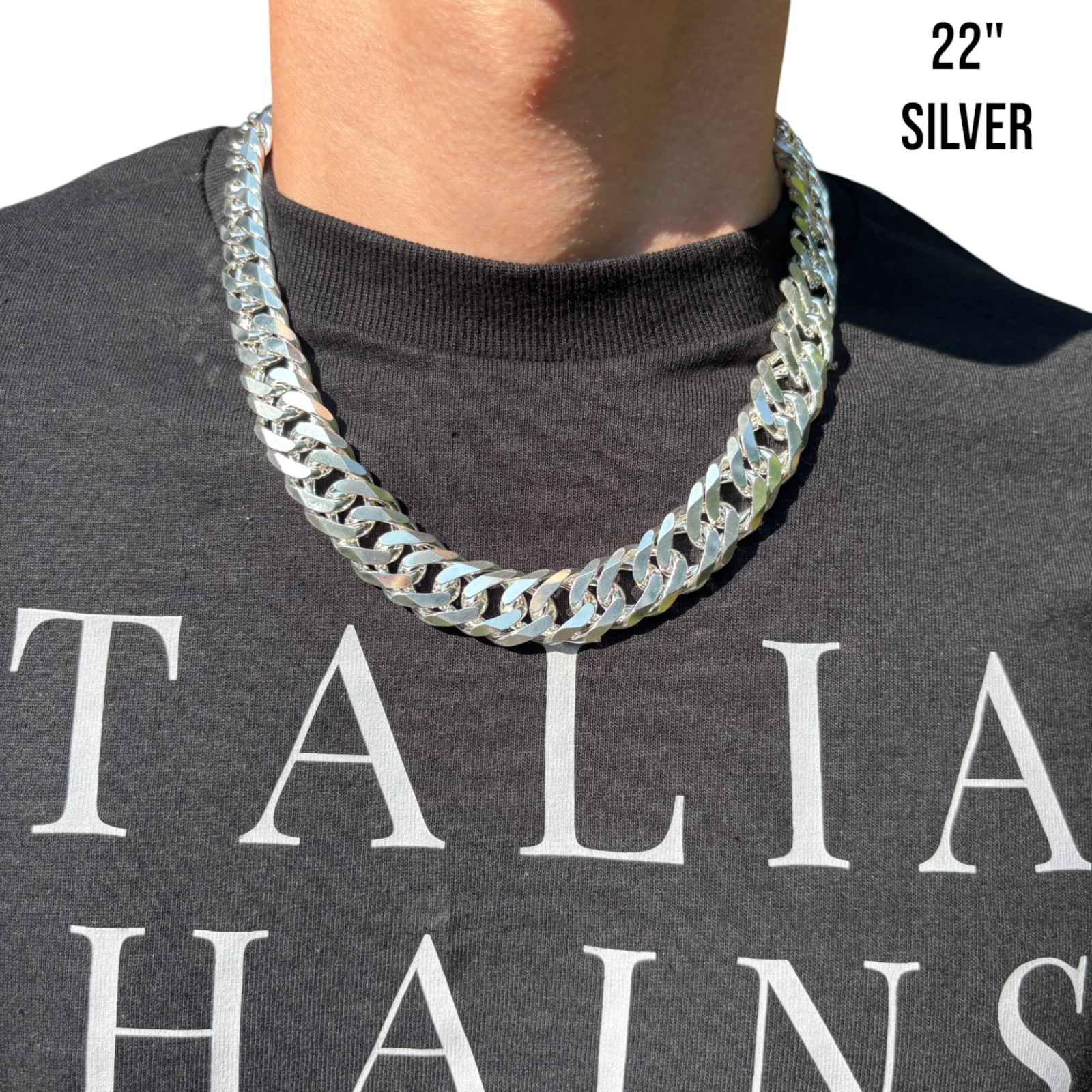 925 Sterling Silver 16mm Double Curb Chain Necklace - Image 10