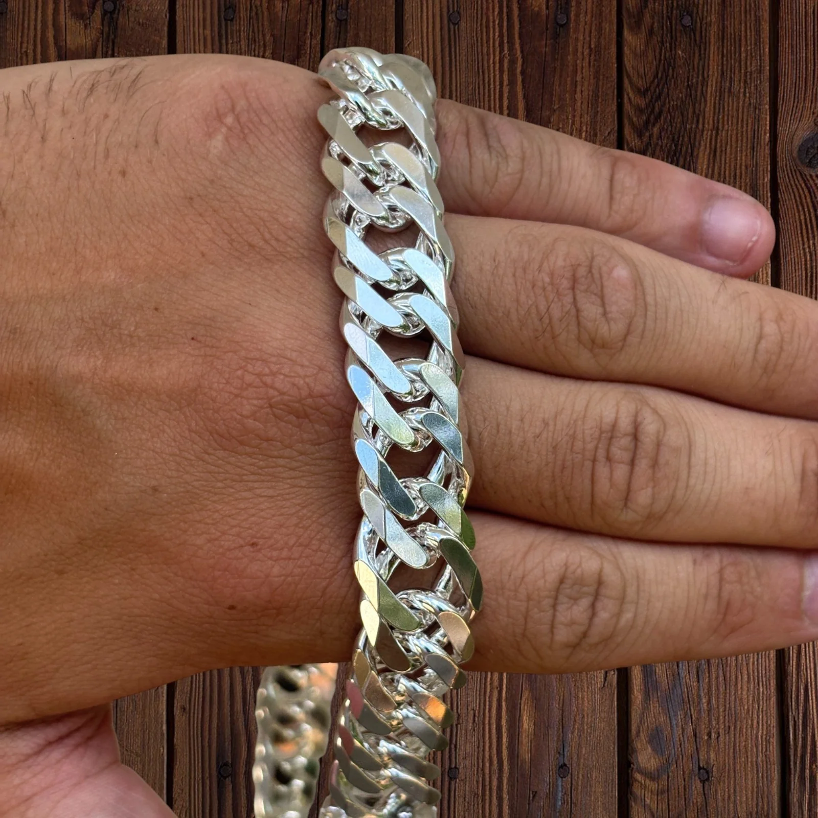 925 Sterling Silver 16mm Double Curb Chain Necklace - Image 3