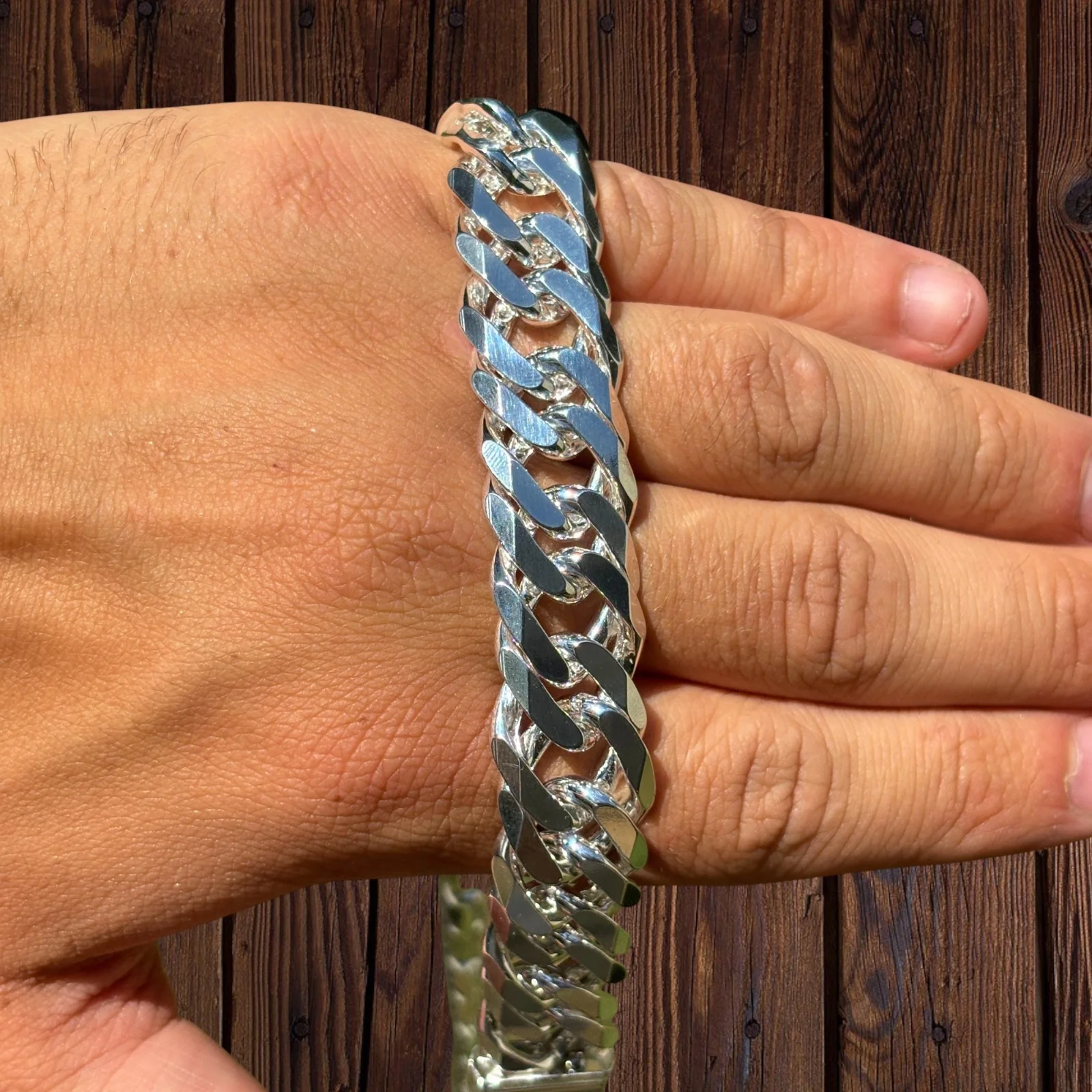 925 Sterling Silver 16mm Double Curb Chain Necklace - Image 5