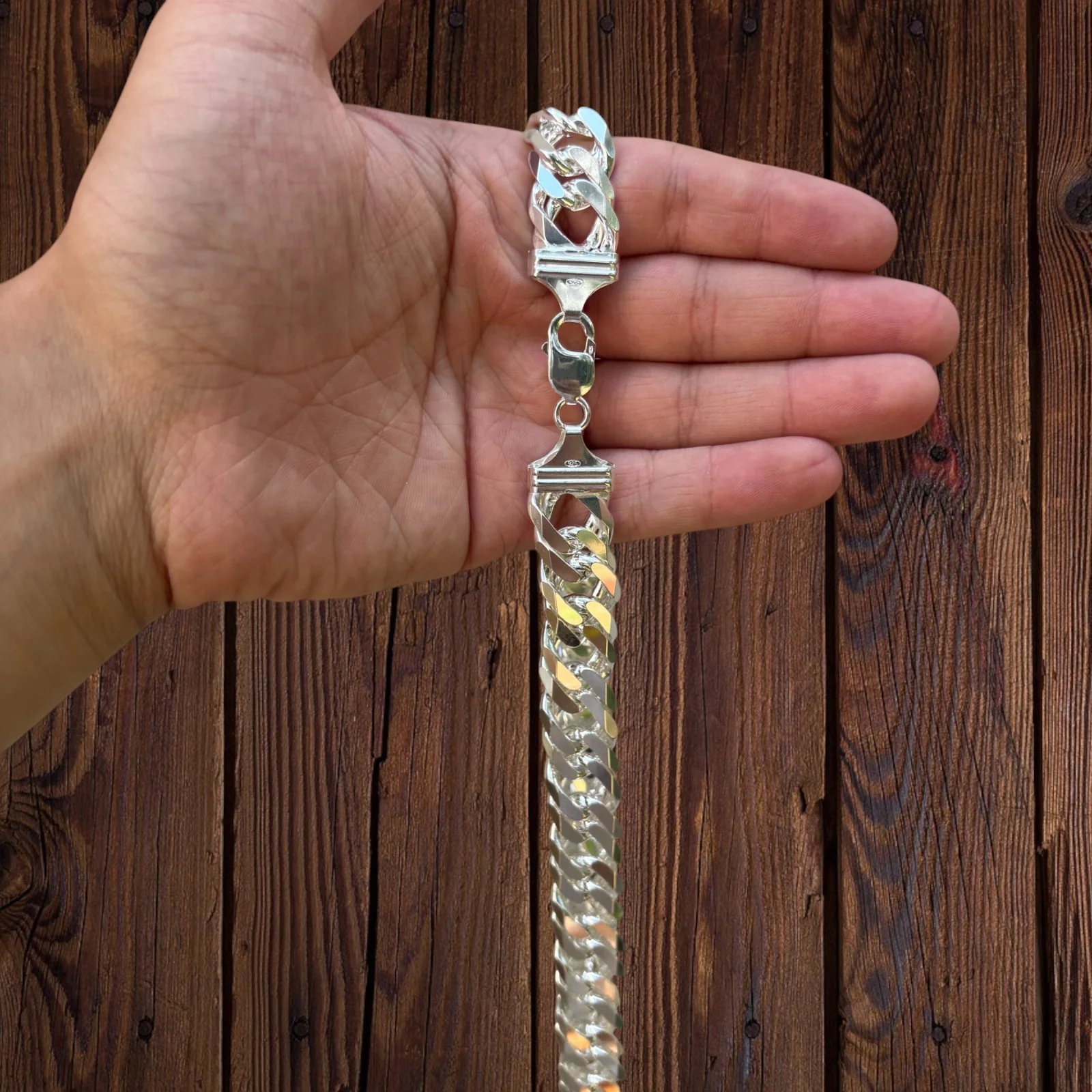 925 Sterling Silver 16mm Double Curb Chain Necklace - Image 7