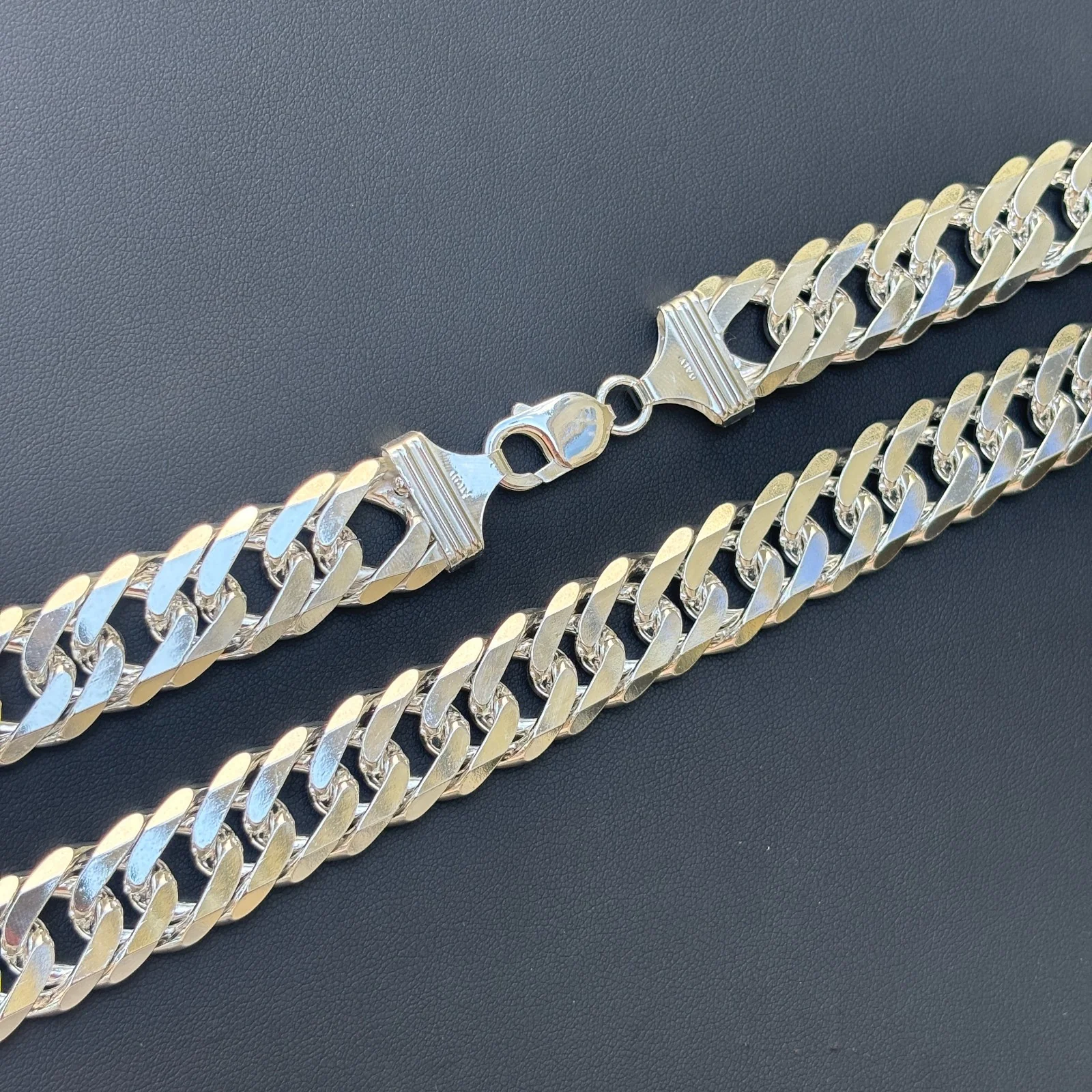 925 Sterling Silver 16mm Double Curb Chain Necklace - Image 8