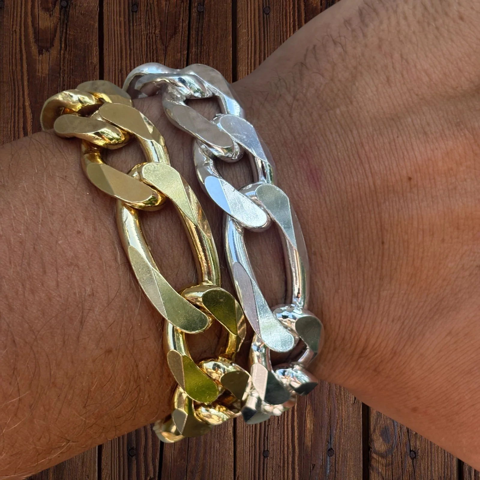 925 Sterling Silver 16mm Figaro Bracelet - Image 14