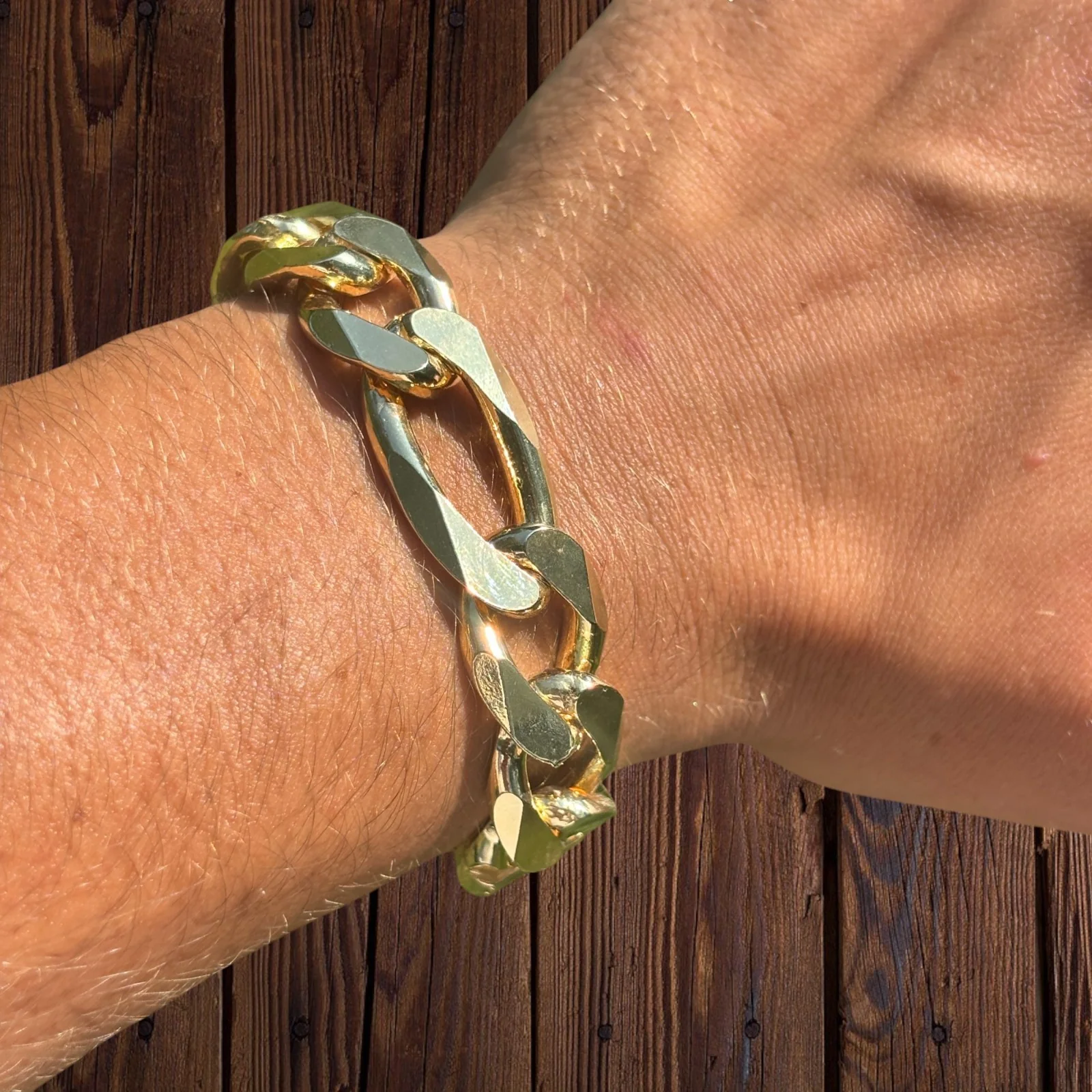 925 Sterling Silver 16mm Figaro Bracelet - Image 16