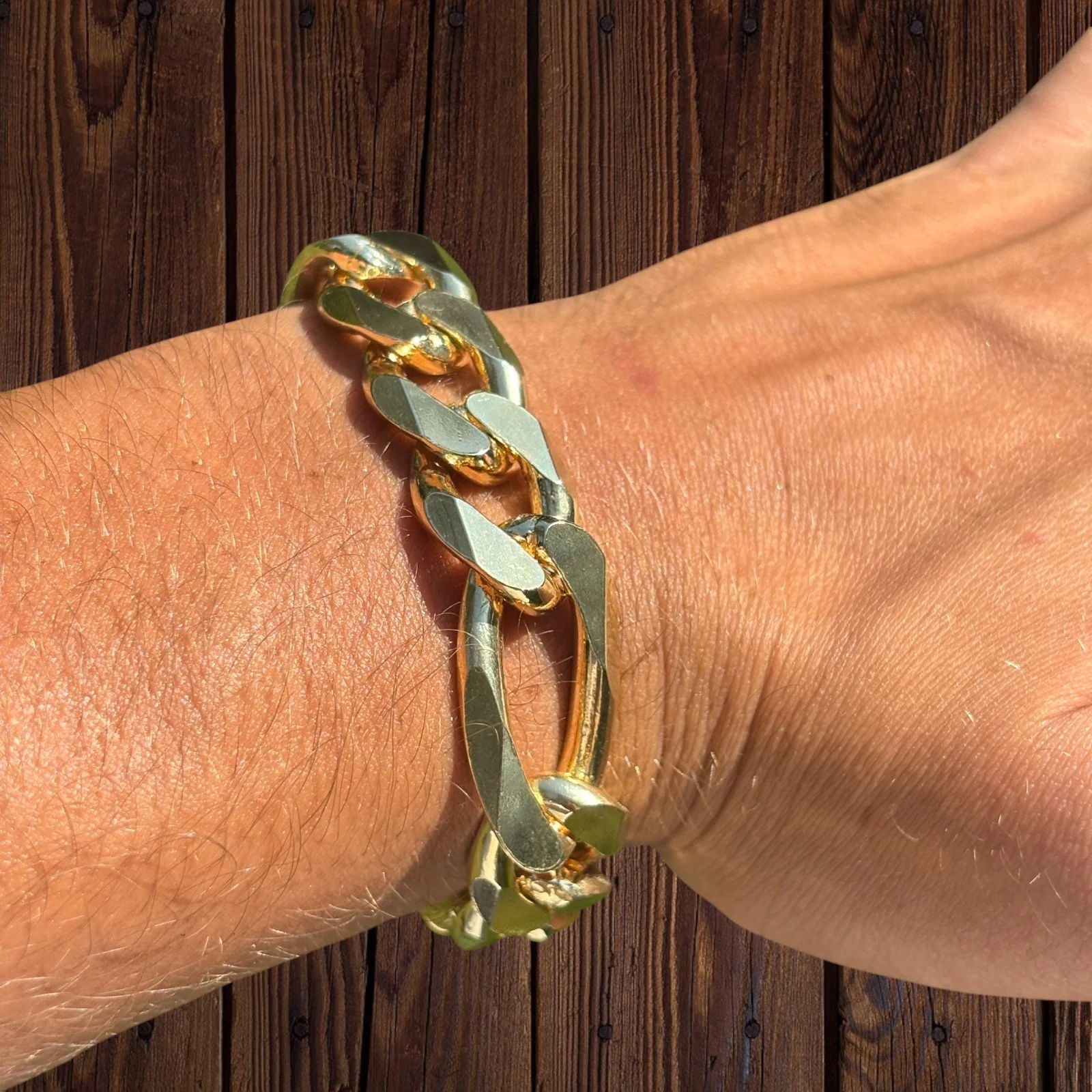 925 Sterling Silver 16mm Figaro Bracelet - Image 18