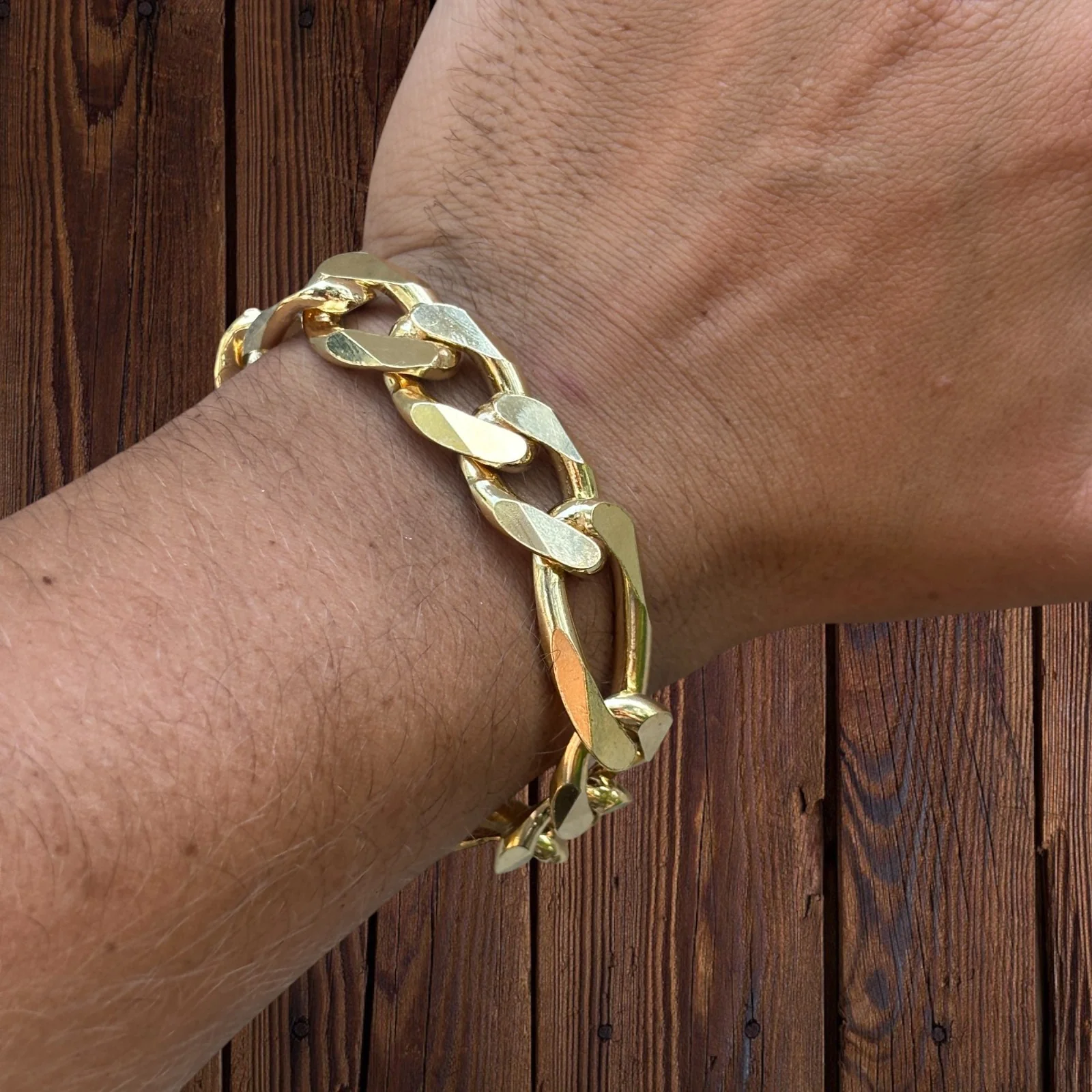 925 Sterling Silver 16mm Figaro Bracelet - Image 21
