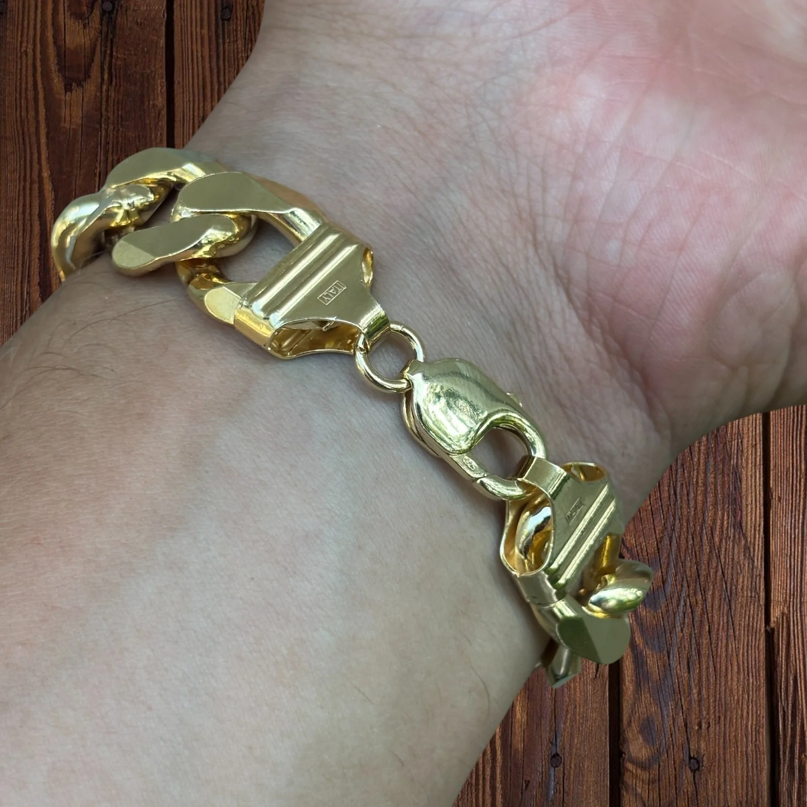 925 Sterling Silver 16mm Figaro Bracelet - Image 22